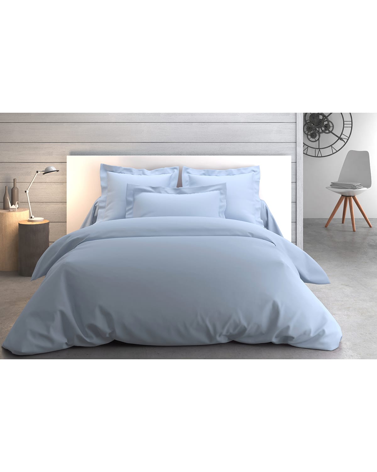 Anne De Solene Vexin 200 Thread-count King Duvet Cover In Azur