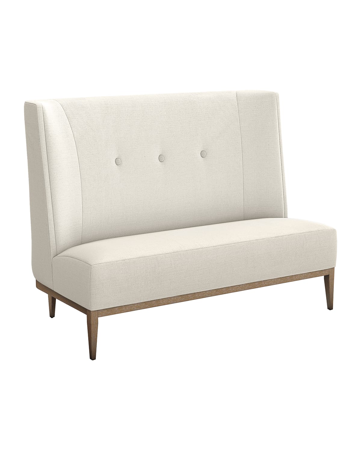 Interlude Home Chloe Banquette In Faux Linen Pearl