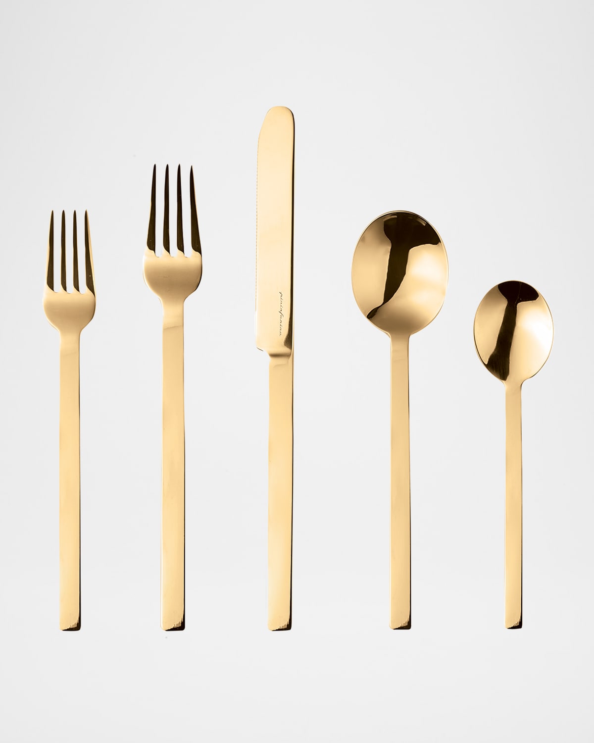 Shop Mepra Stile Oro 5-piece Flatware Place Setting In Gold