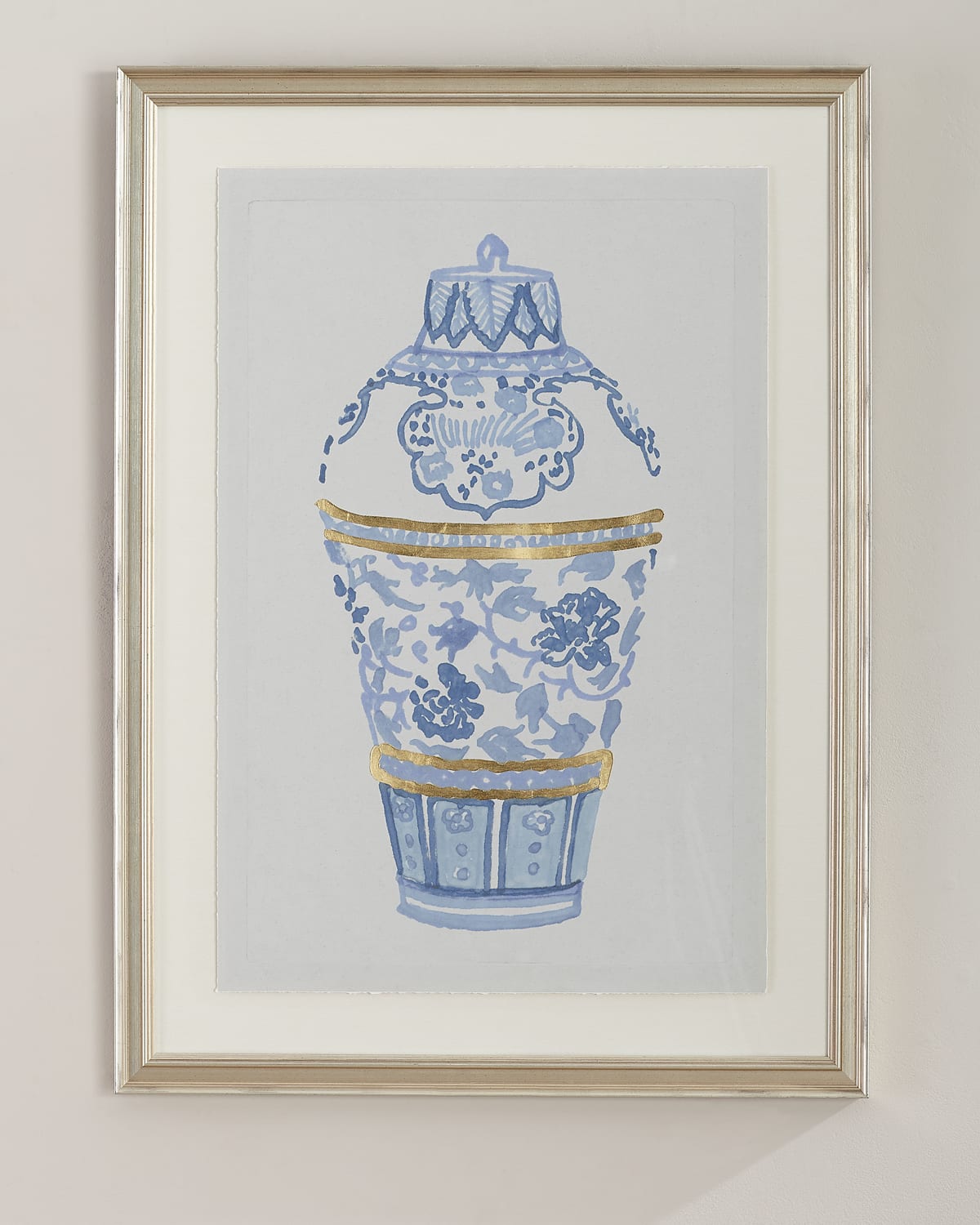 Wendover Art Group Blue And Gold Urn Iv Giclee Wall Art