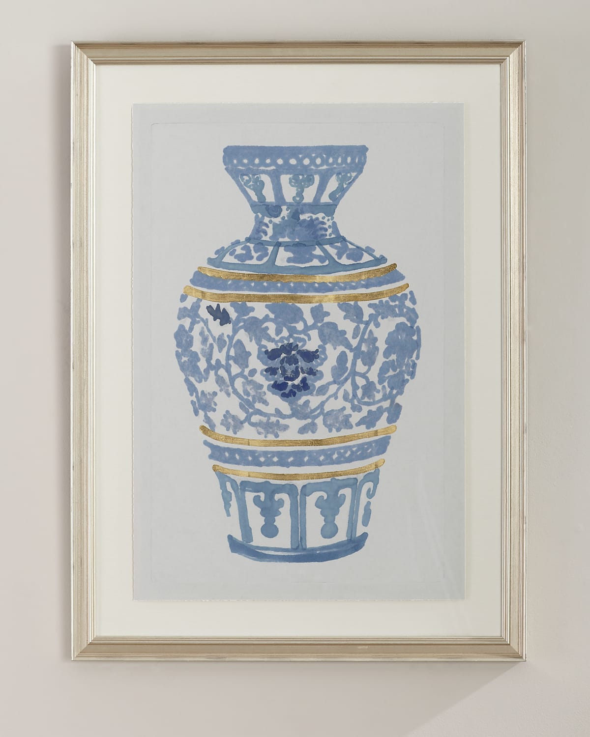 Wendover Art Group Blue And Gold Urn I Giclee Wall Art In Multi