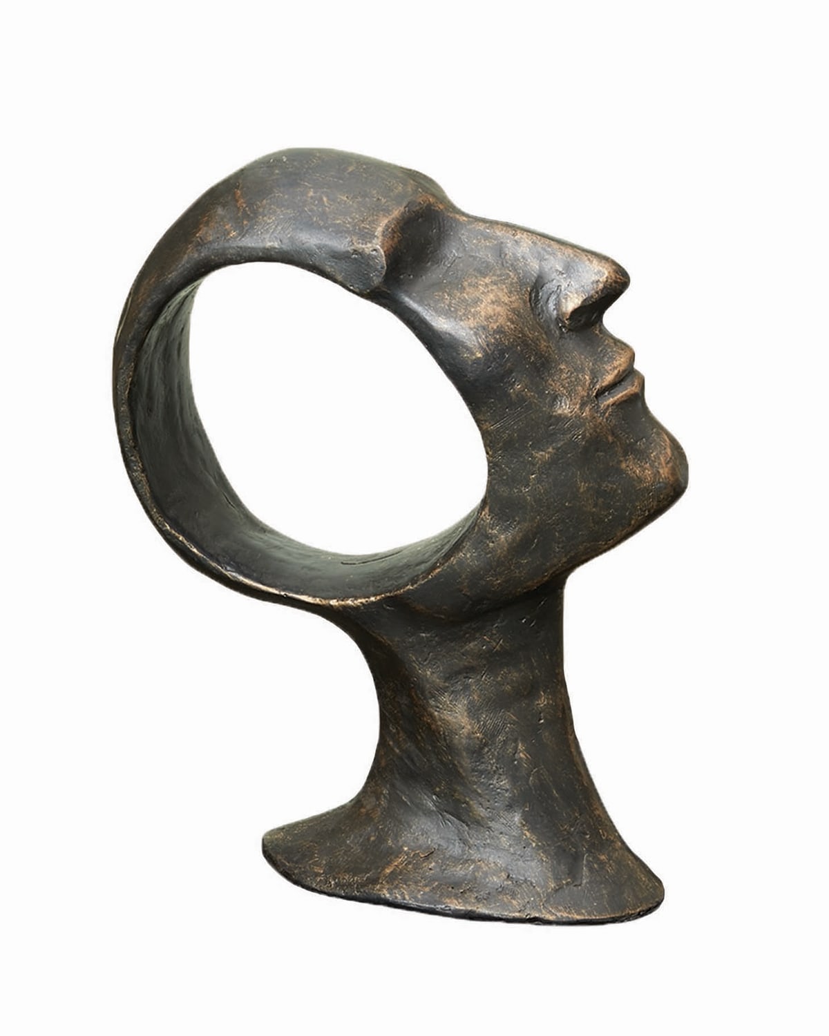 Global Views Hollow Head Small Sculpture In Bronze