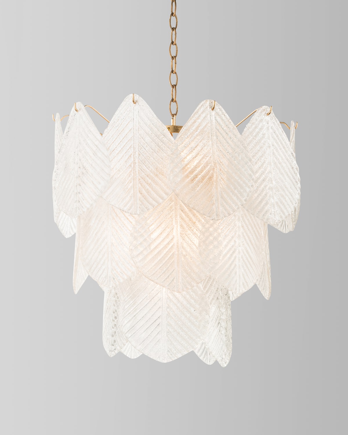 Shop John-richard Collection 9-light Frosted Glass Chandelier In Gold/white