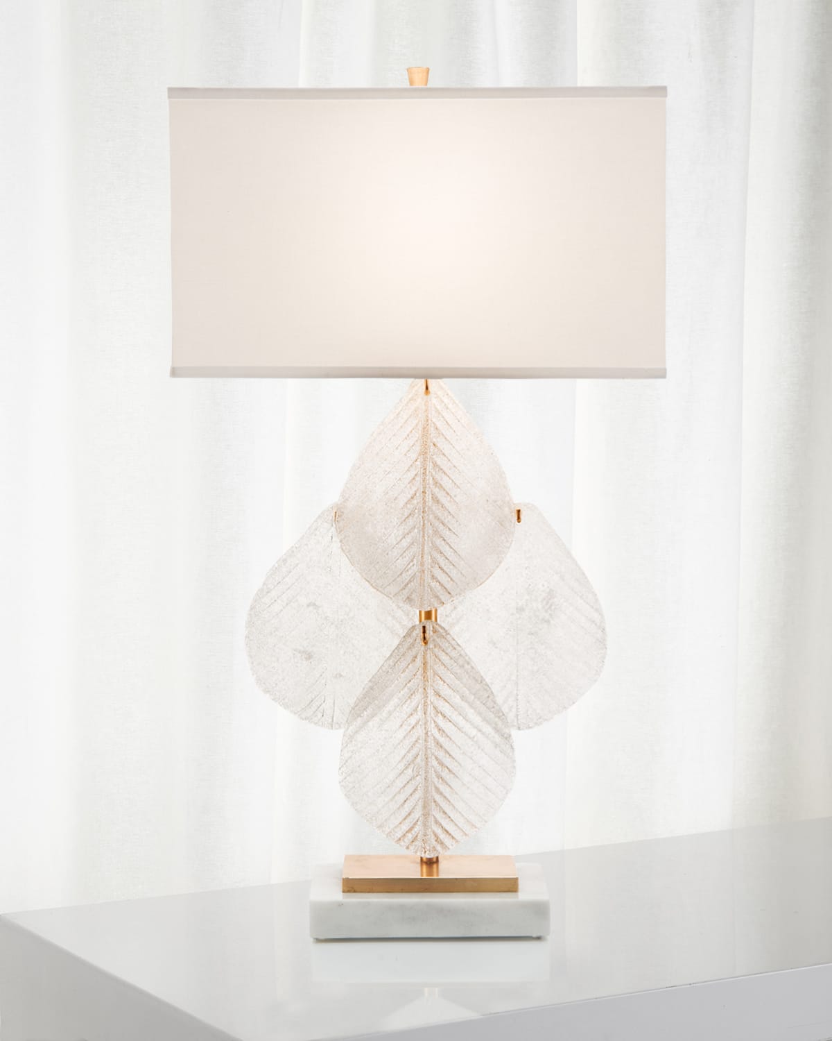 John-richard Collection Glass Petal Table Lamp In Gold
