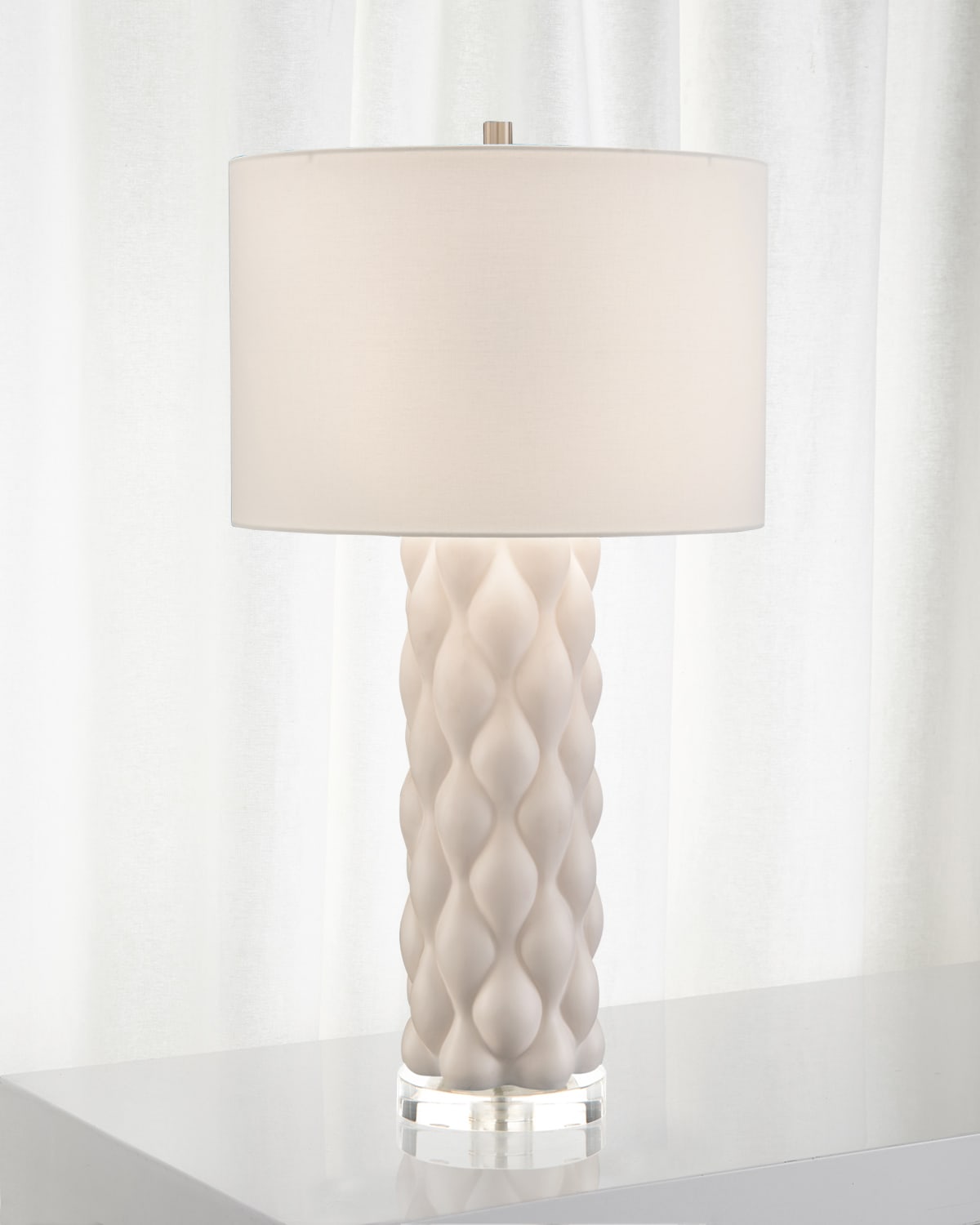 Shop John-richard Collection Billowy Textured Table Lamp In White