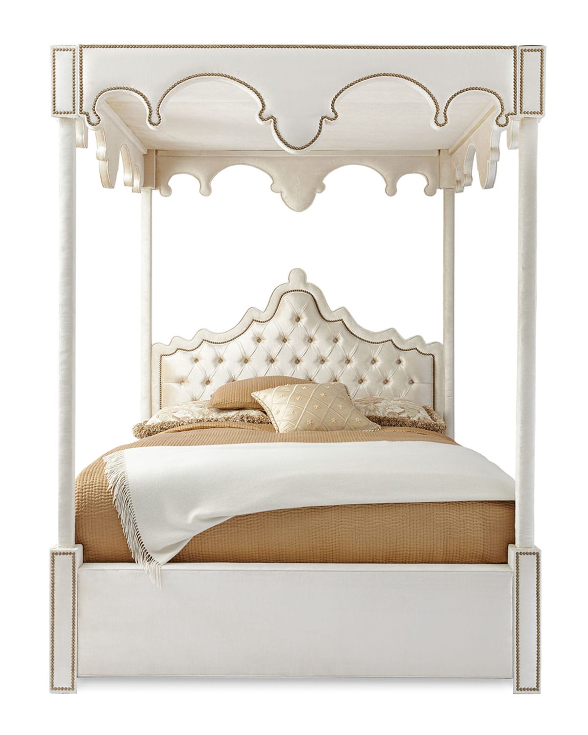 Haute House William California King Canopy Bed In Ivory/cream