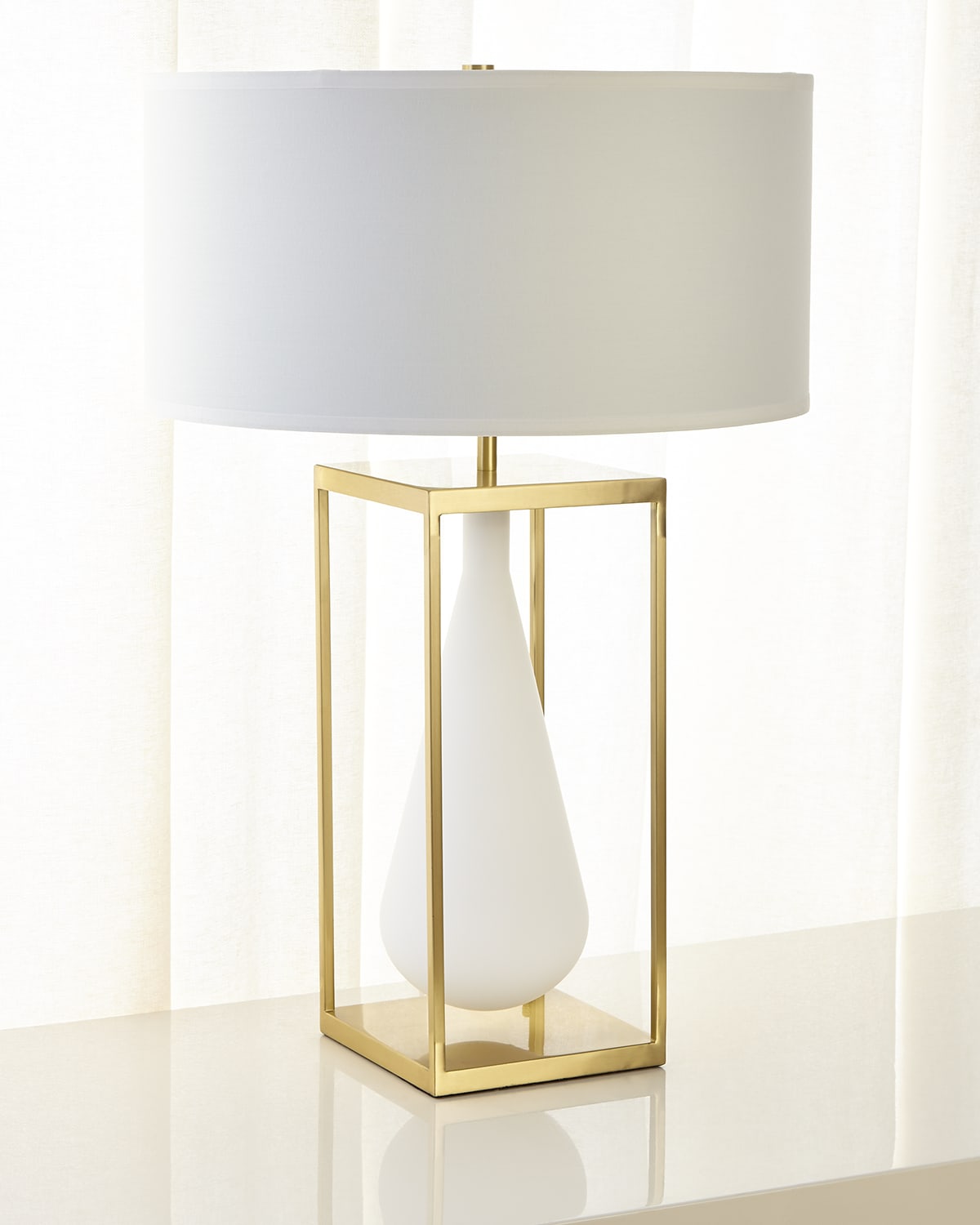 Shop The Phillips Collection Tear Drop Table Lamp In White/gold