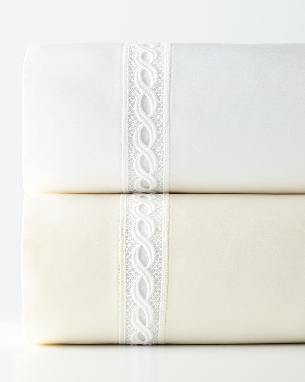 Sferra King 1,020 Thread Count Lace Sateen Flat Sheet