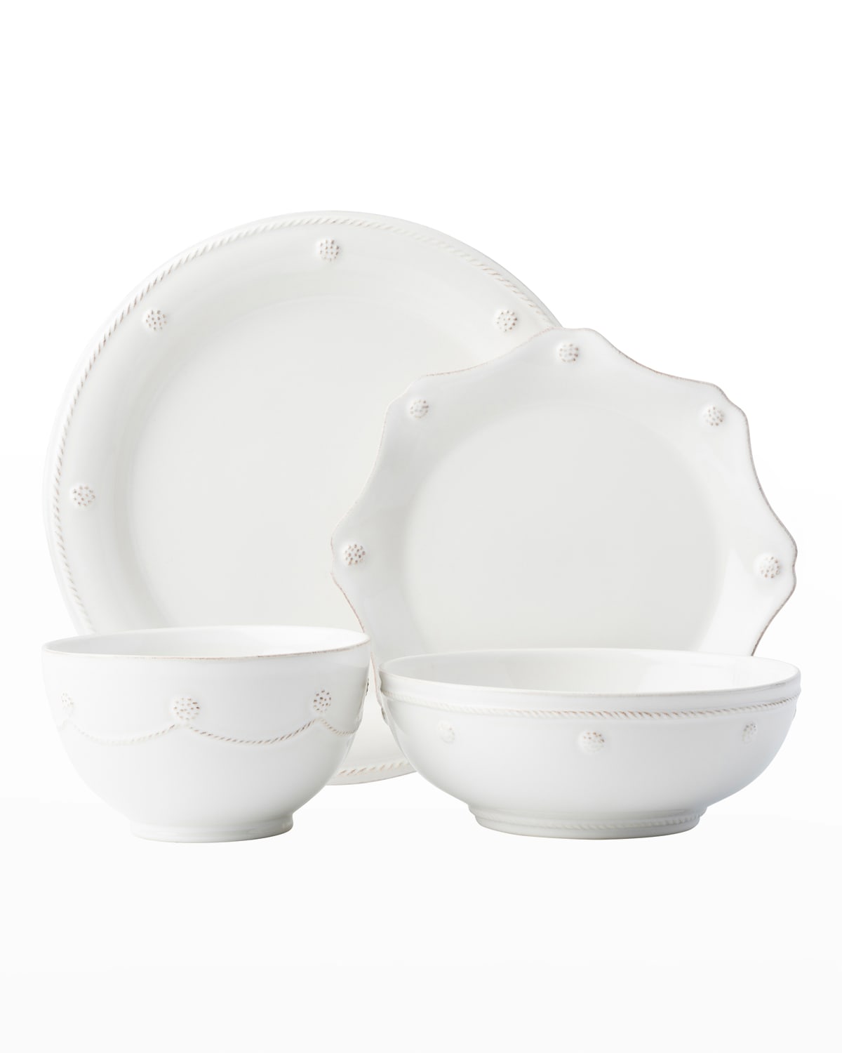 Juliska Berry & Thread 4-piece Place Setting, Whitewash In Whitewash