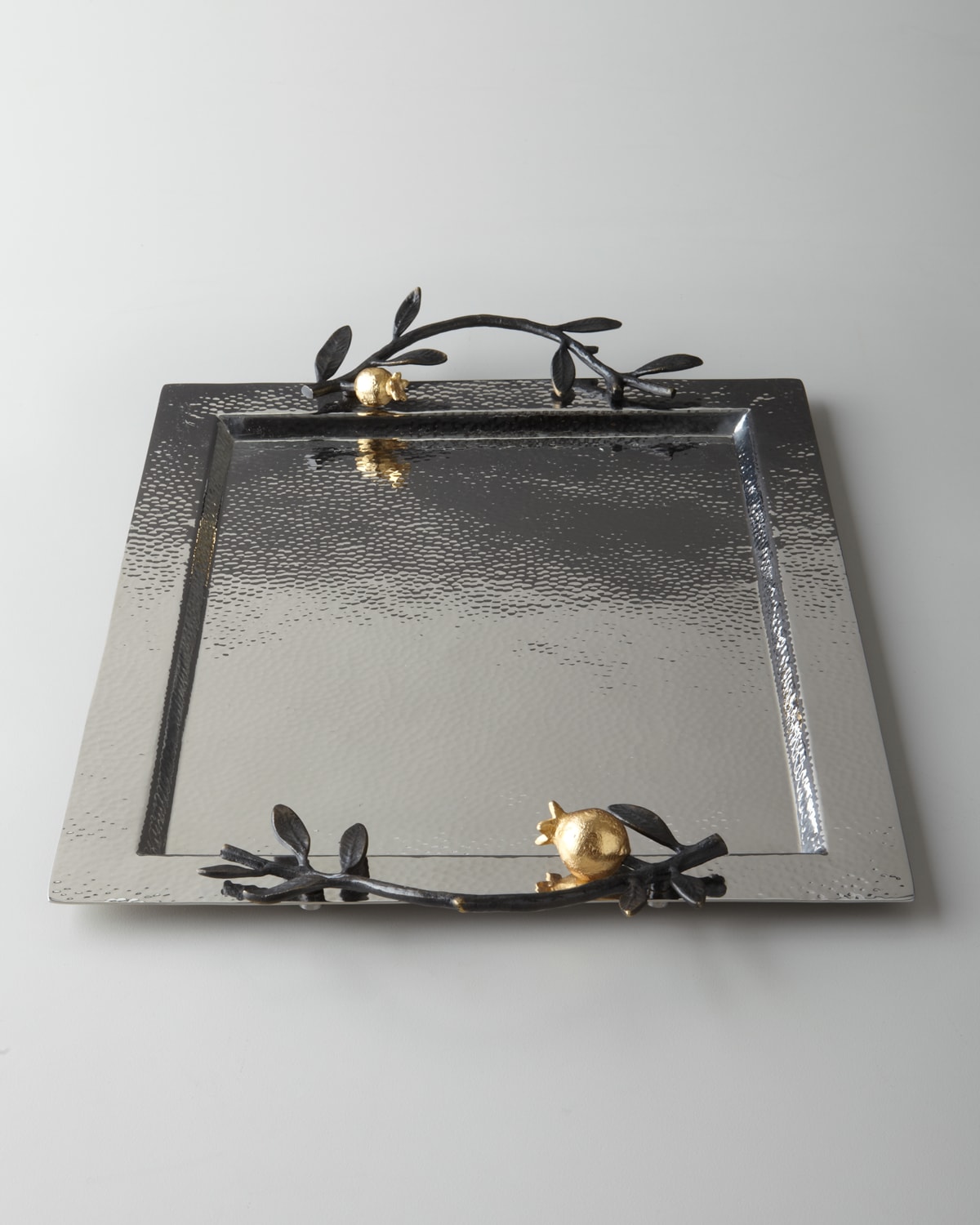 Michael Aram Pomegranate 24k Yellow Goldplated Stainless Steel & Oxidized Brass Serving Tray