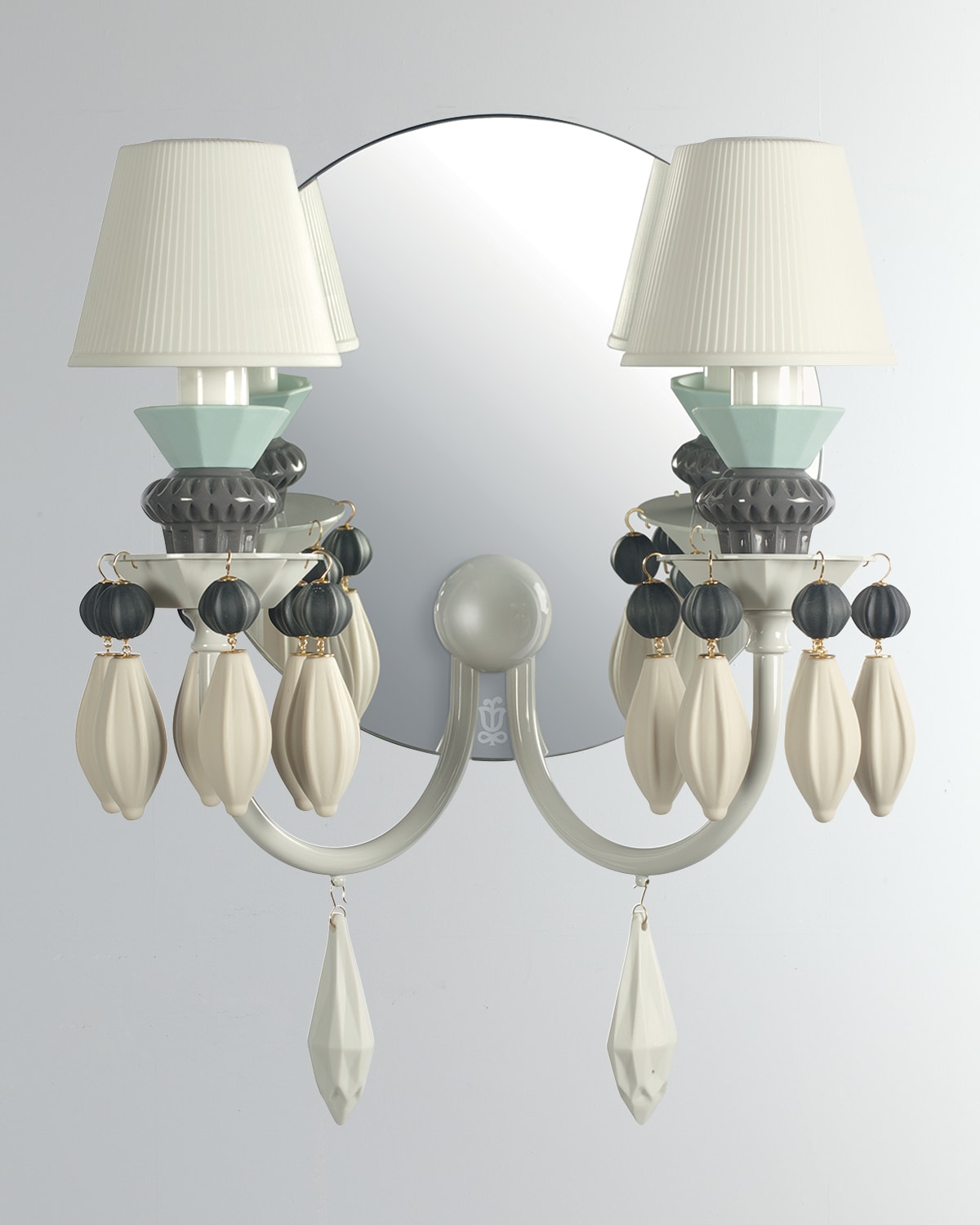 Lladrò Belle De Nuit 2-light Wall Sconce, Black In Black