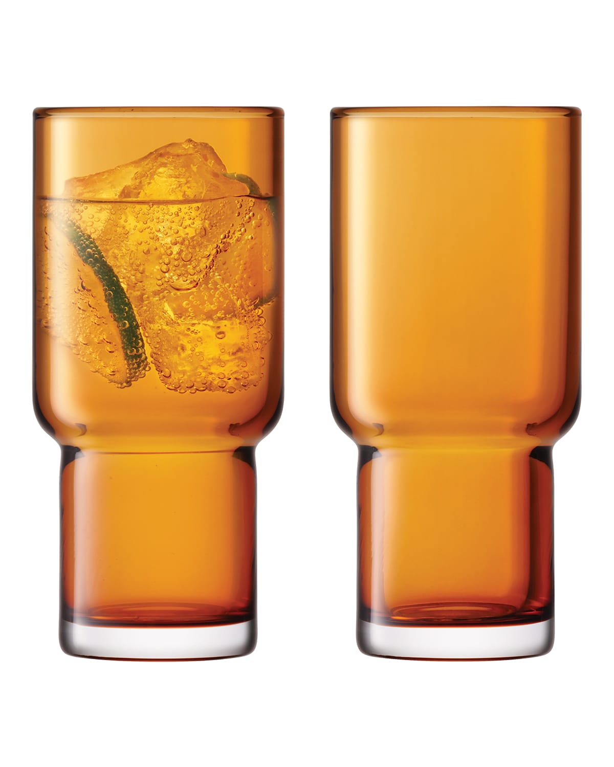 Lsa Utility Amber Highballs, Set Of 2