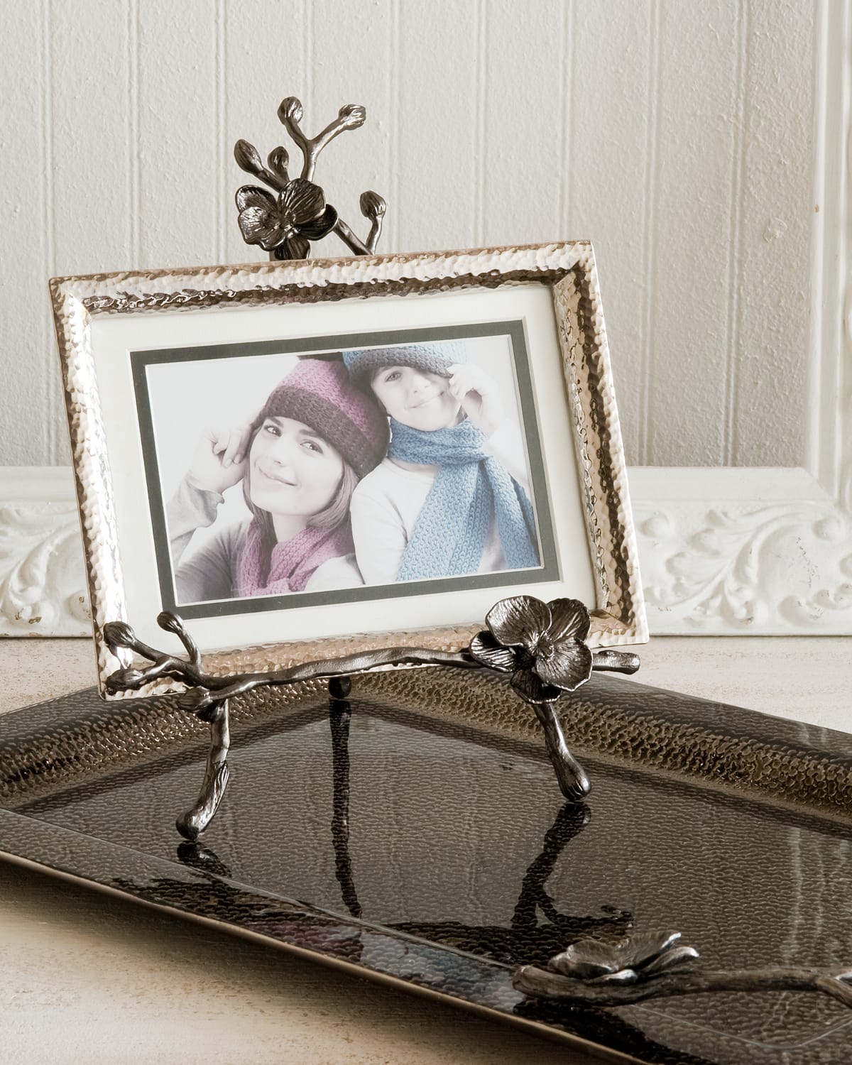 Michael Aram Black Orchid Easel Photo Frame In Silver