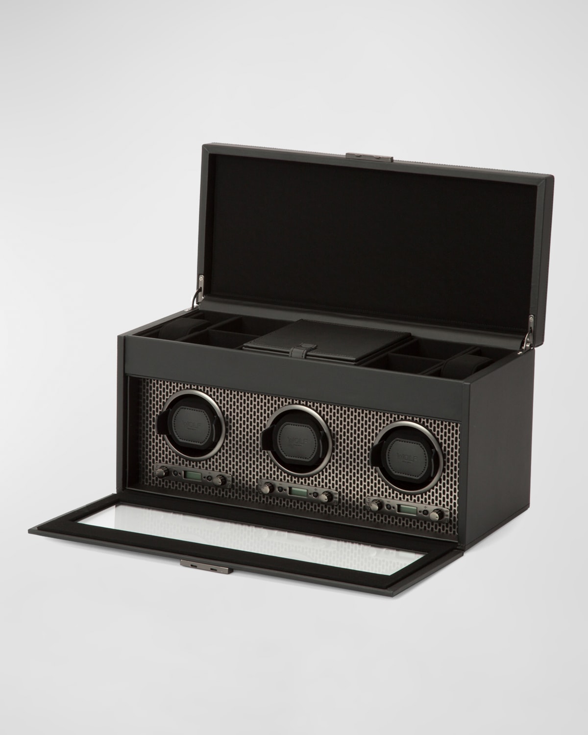 Shop Wolf Axis Triple Watch Winder With Storage In Powder Coat