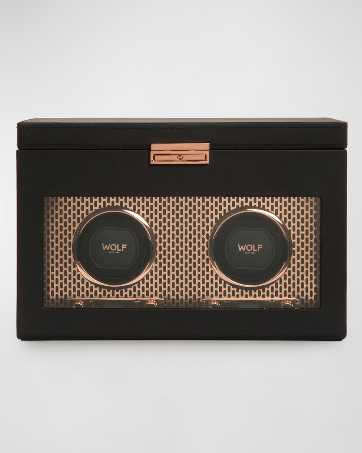 Shop Wolf Axis Double Watch Winder With Storage In Copper