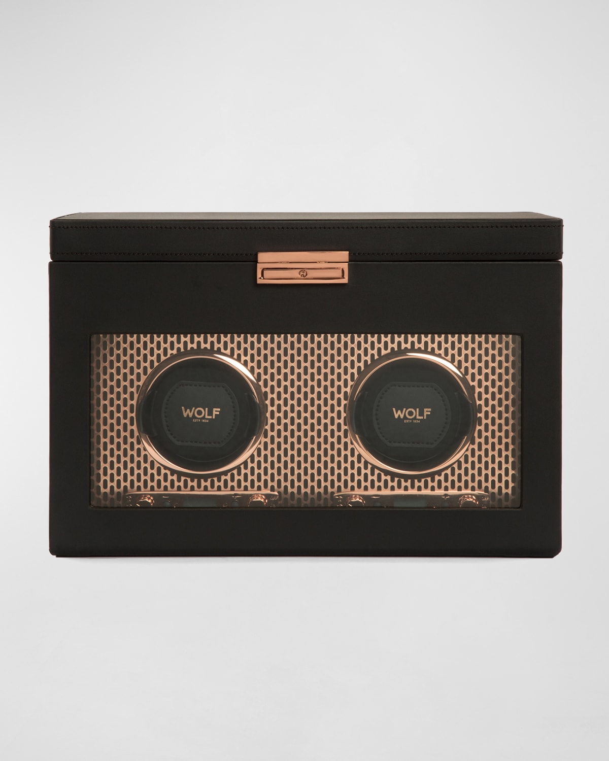 Shop Wolf Axis Double Watch Winder With Storage In Copper