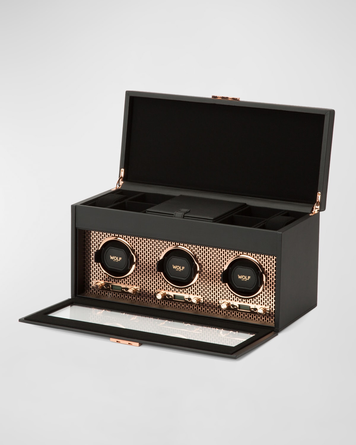 Shop Wolf Axis Triple Watch Winder With Storage In Copper