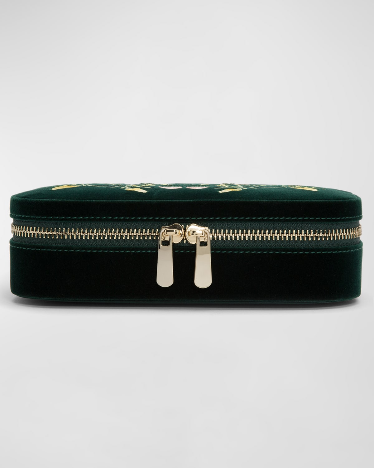 Wolf Zoe Travel Zip Case In Forest Green
