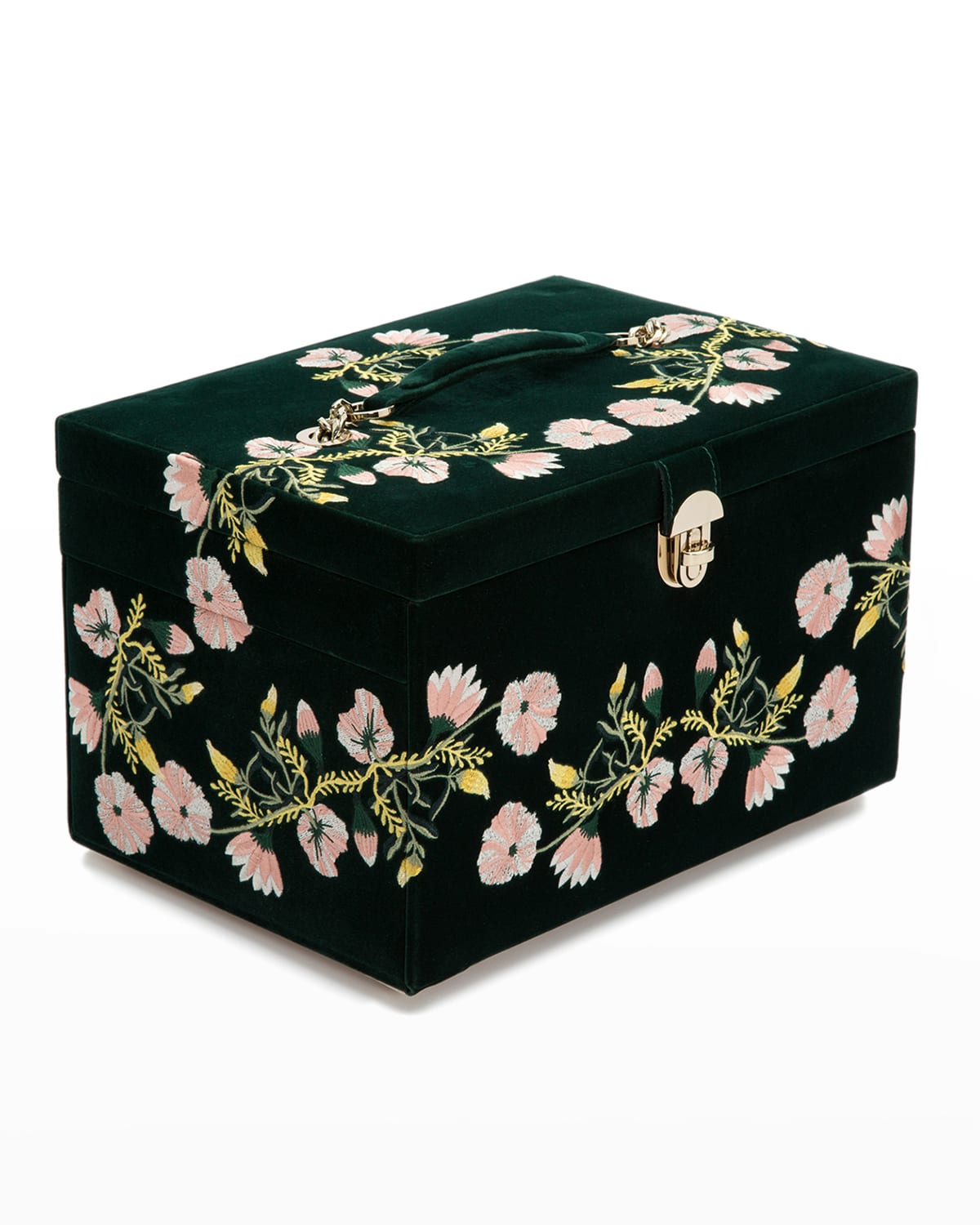 Shop Wolf Zoe Large Jewelry Box In Forest Green