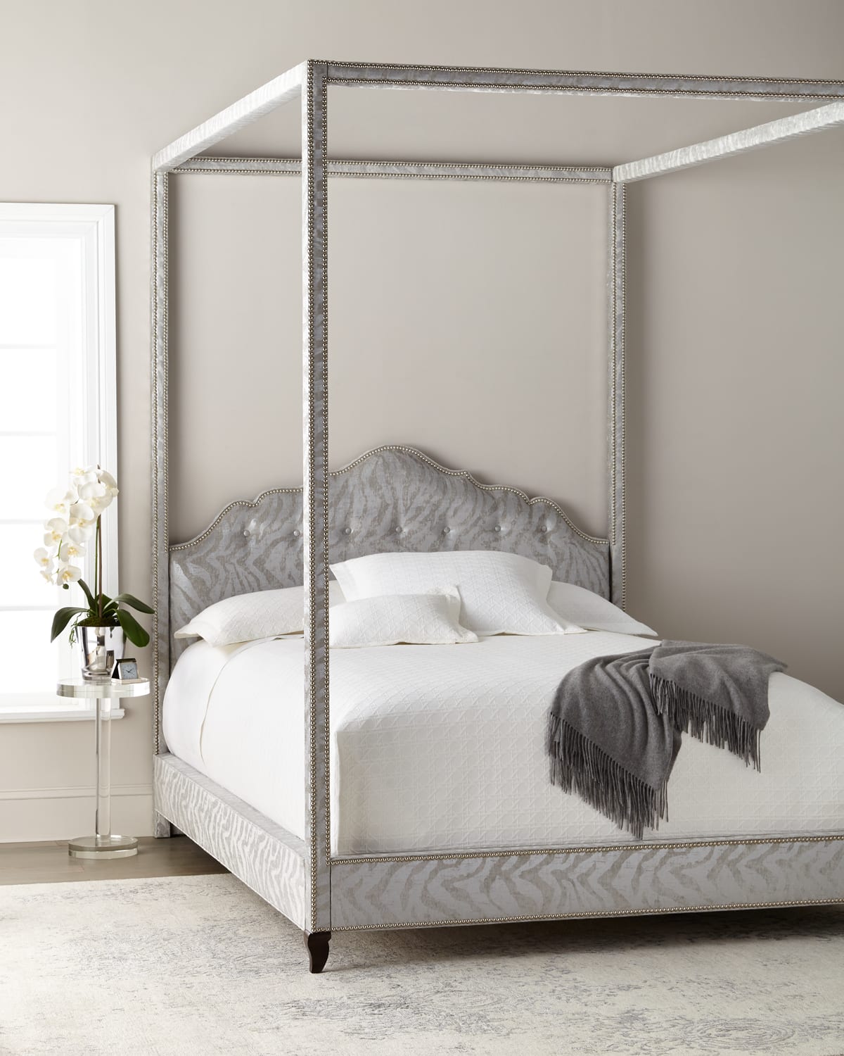 Haute House Athena Zebra Queen Canopy Bed