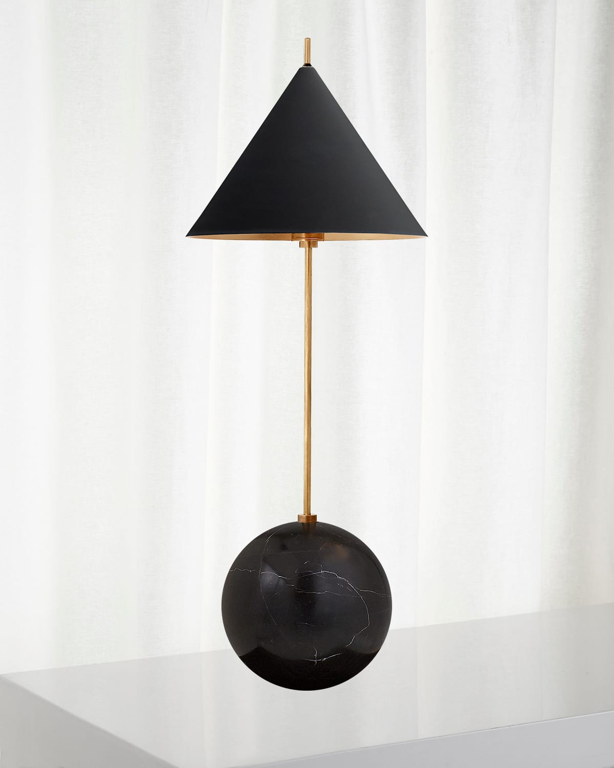 Shop Visual Comfort Signature Cleo Orb Base Accent Lamp By Kelly Wearstler In Black