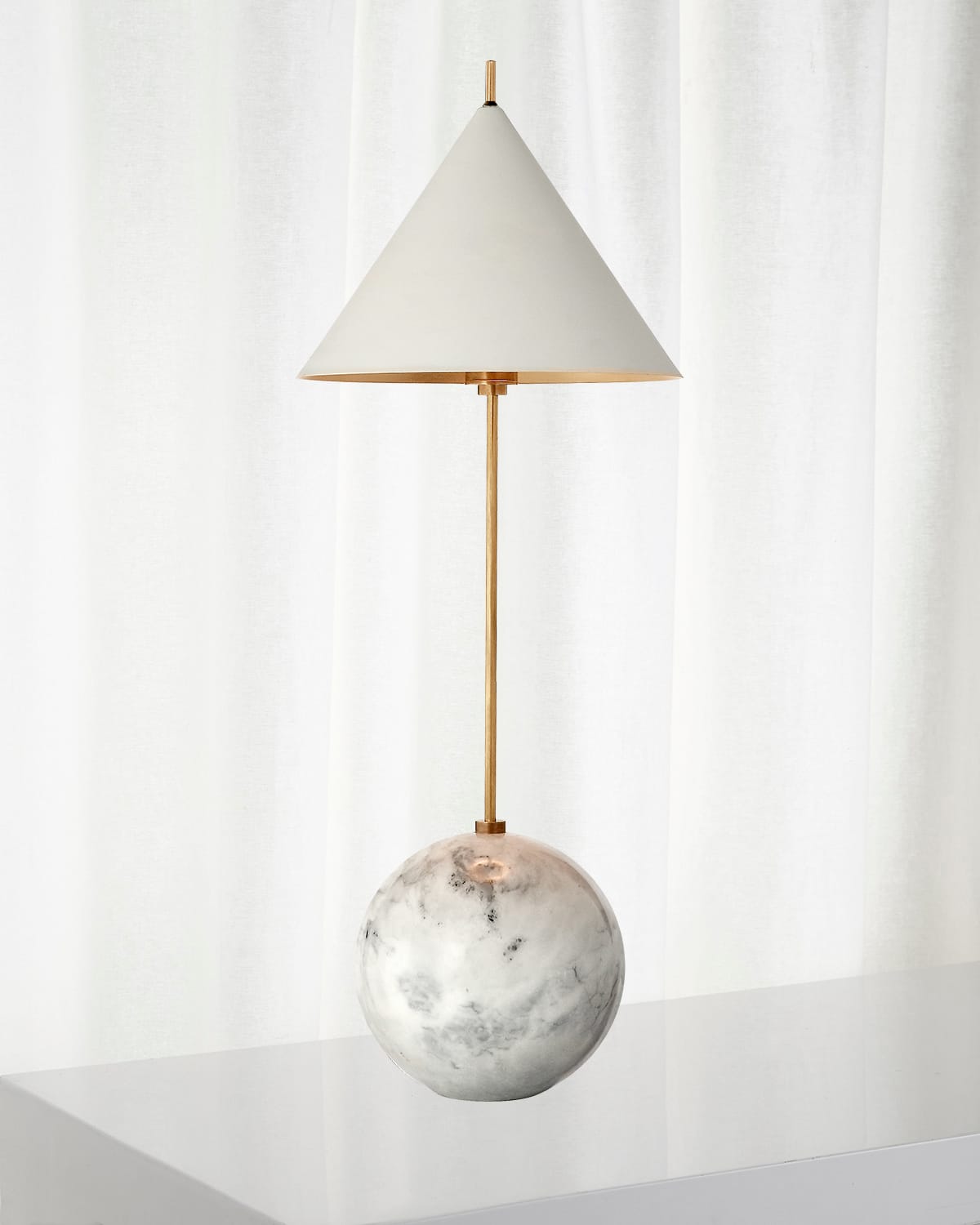 Shop Visual Comfort Signature Cleo Orb Base Accent Lamp By Kelly Wearstler In White