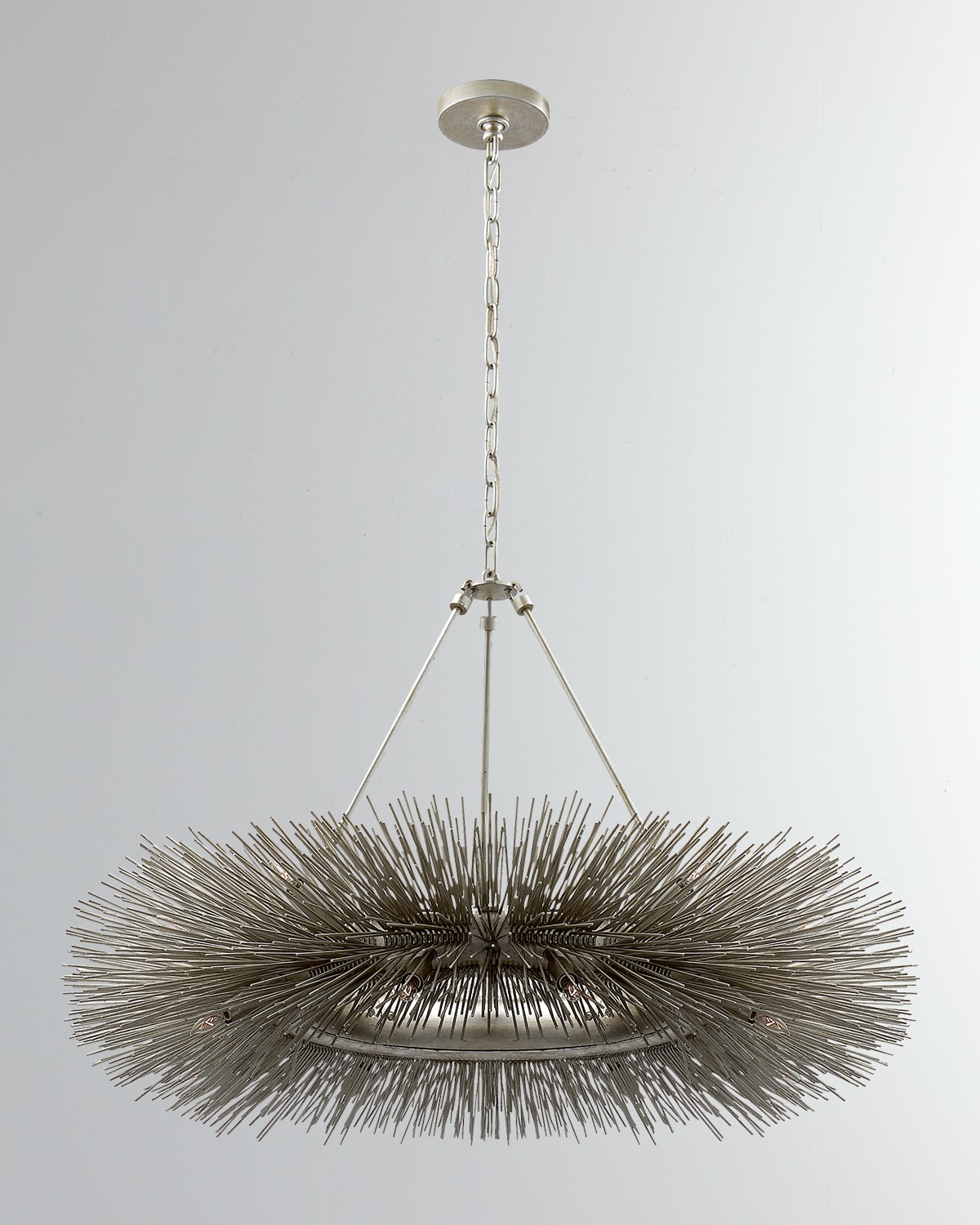 Shop Visual Comfort Signature Strada Ring Chandelier By Kelly Wearstler In Burnished Silver
