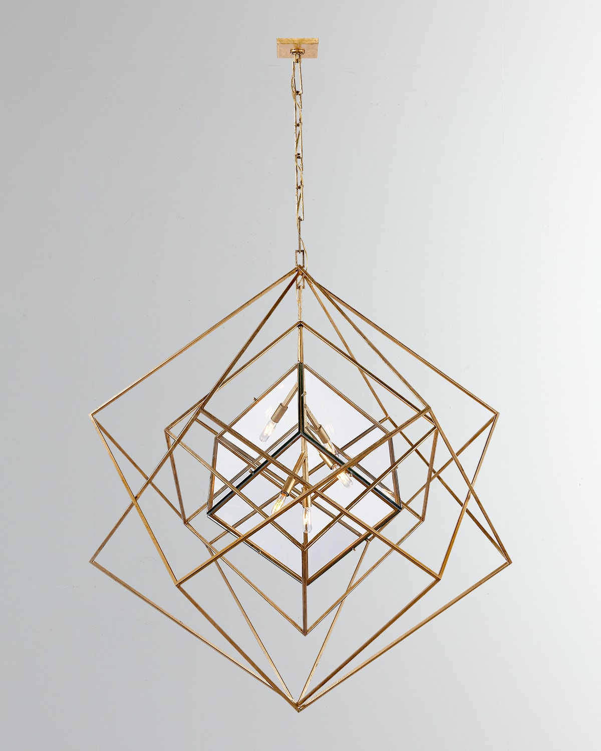 Visual Comfort Signature Cubist Large Chandelier By Kelly Wearstler In Gold
