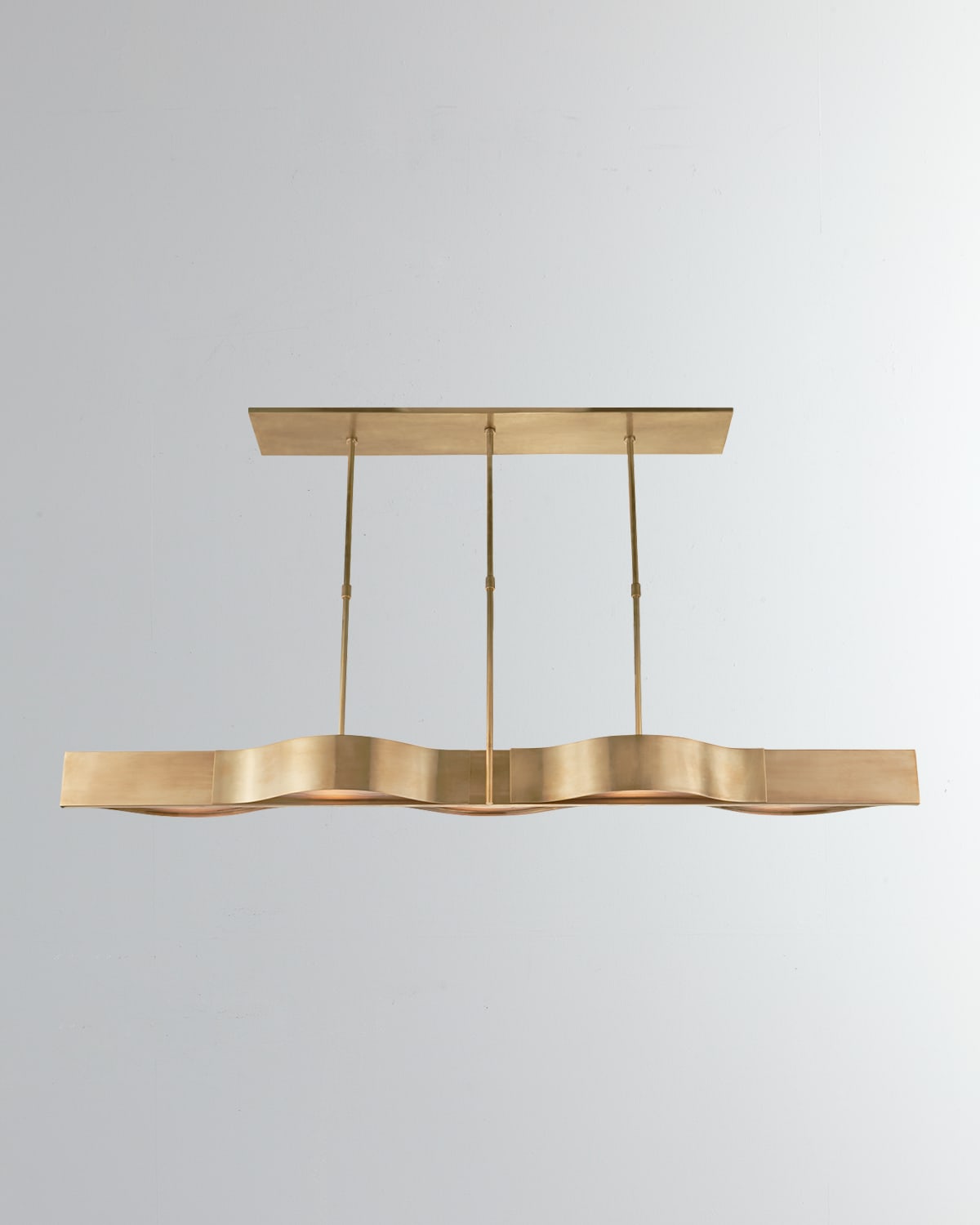Visual Comfort Signature Avant Large Linear Pendant By Kelly Wearstler In Antique Brass