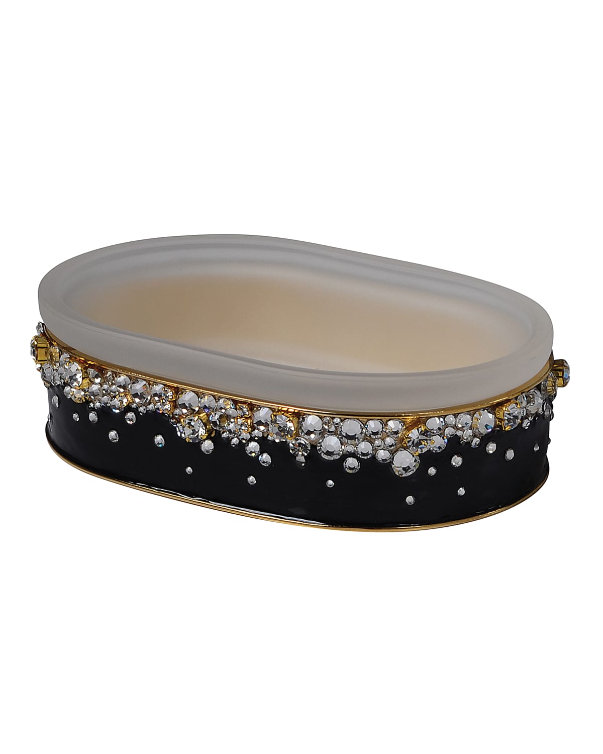 Mike & Ally Duchess Soap Dish In Black/gold