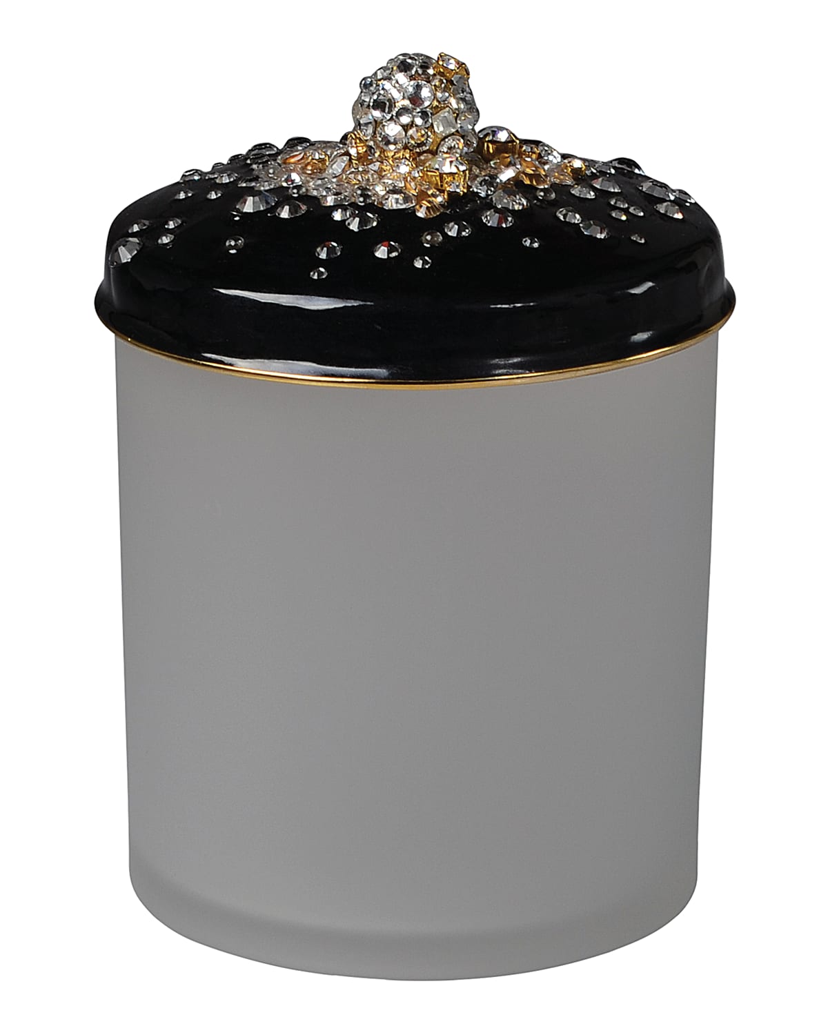 Mike & Ally Duchess Cotton Swab Jar In Black/gold