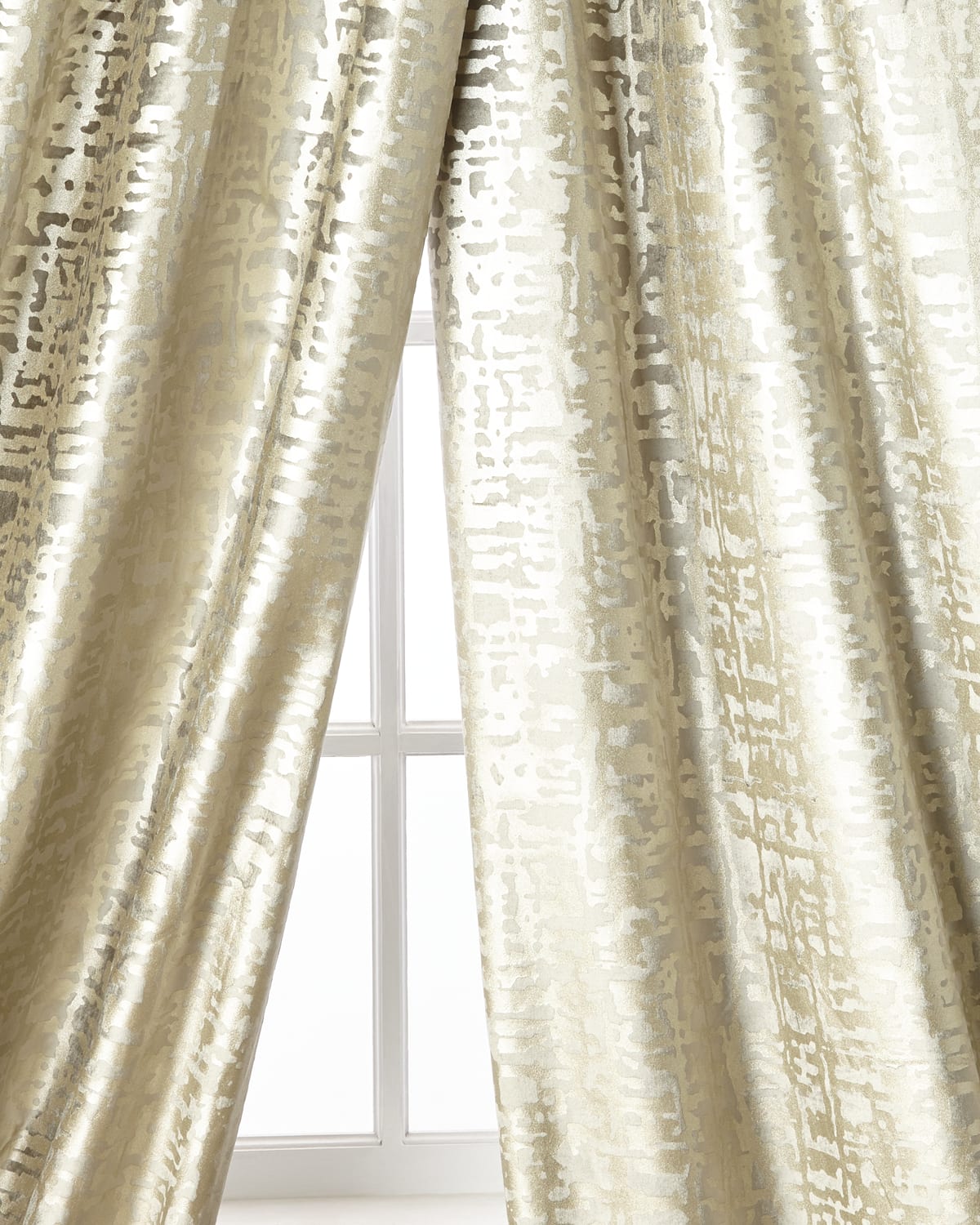 Shop Lili Alessandra Yovanna Silver Shimmer Curtain Panels, Set Of Two
