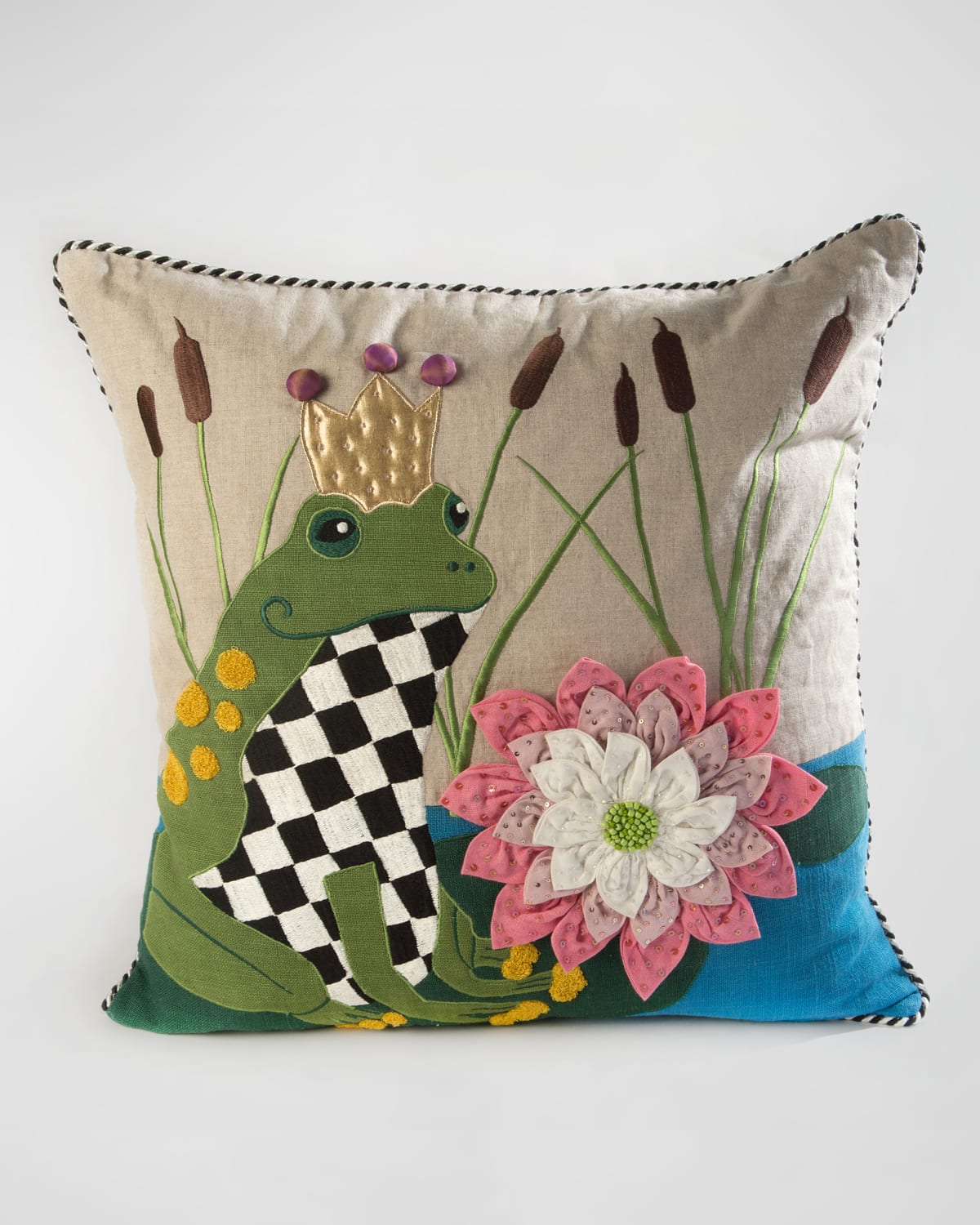Mackenzie-childs Frog O. Nard Pillow