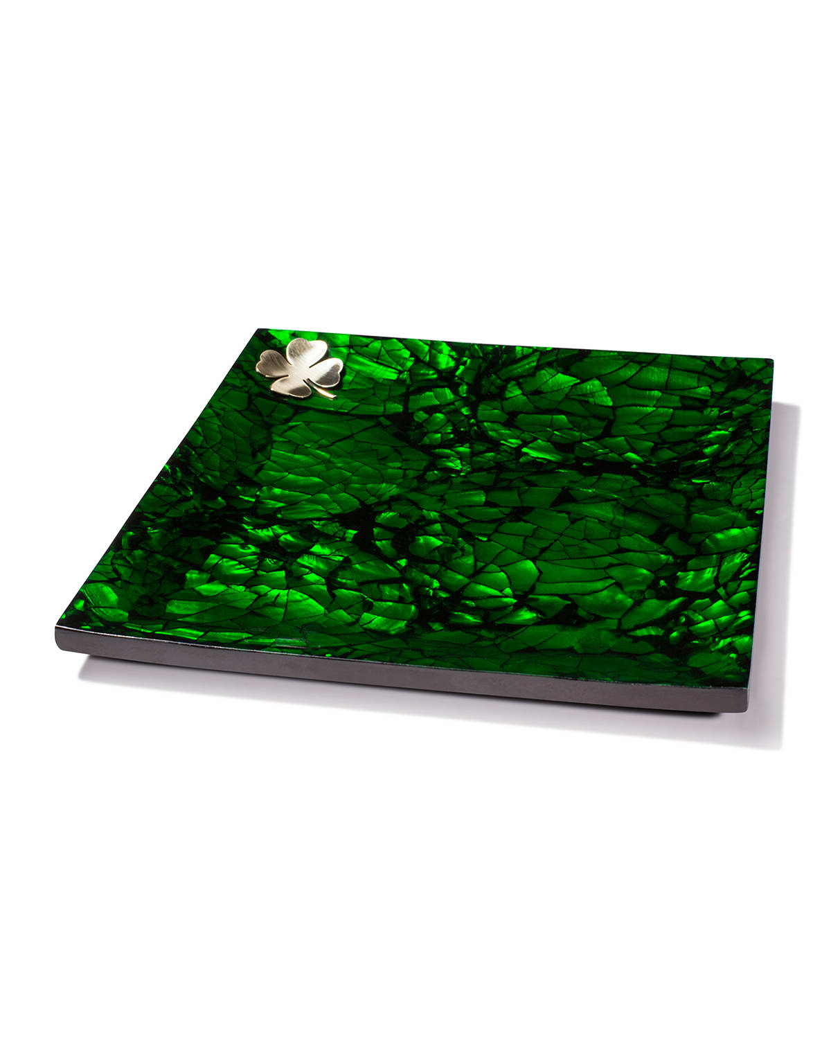 Ladorada Mother Of Pearl Platter In Green