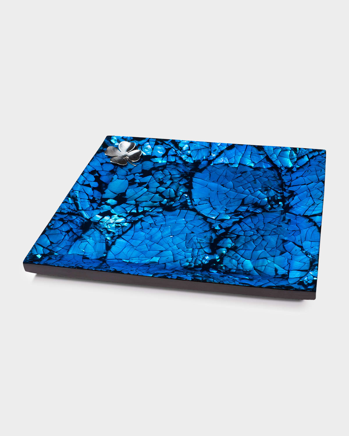 Ladorada Mother Of Pearl Platter In Blue
