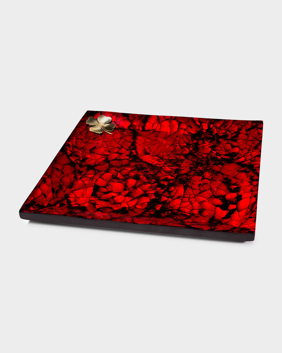 Ladorada Mother Of Pearl Platter In Red