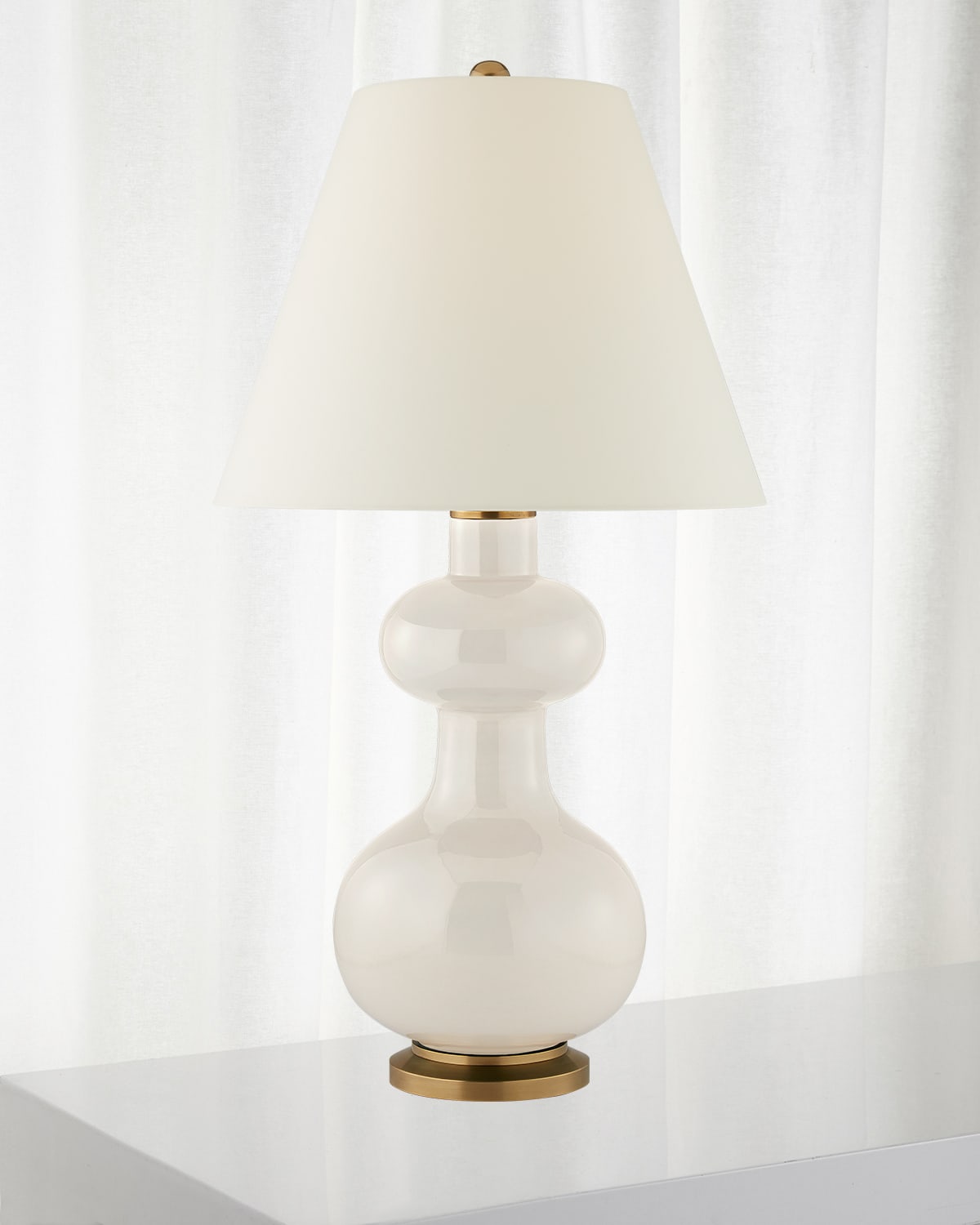 Shop Visual Comfort Signature Chambers Medium Table Lamp By Christopher Spitzmiller In Ivory