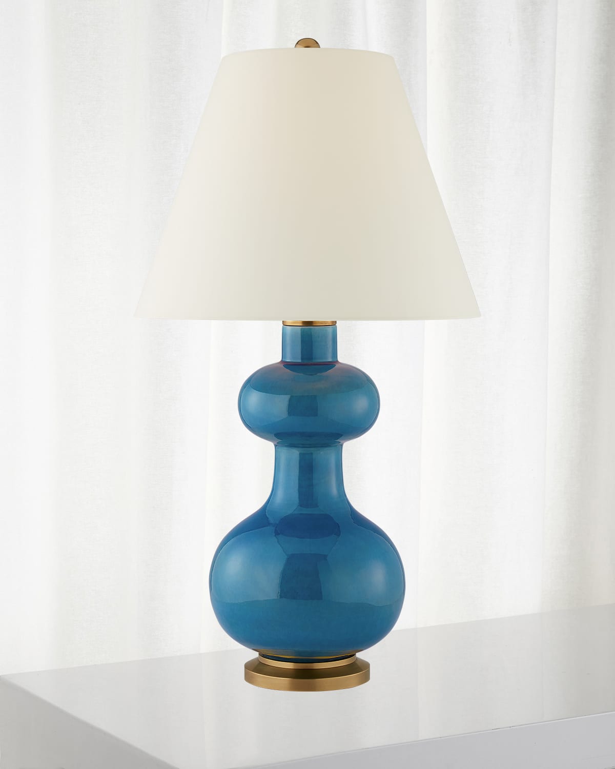 Shop Visual Comfort Signature Chambers Medium Table Lamp By Christopher Spitzmiller In Blue