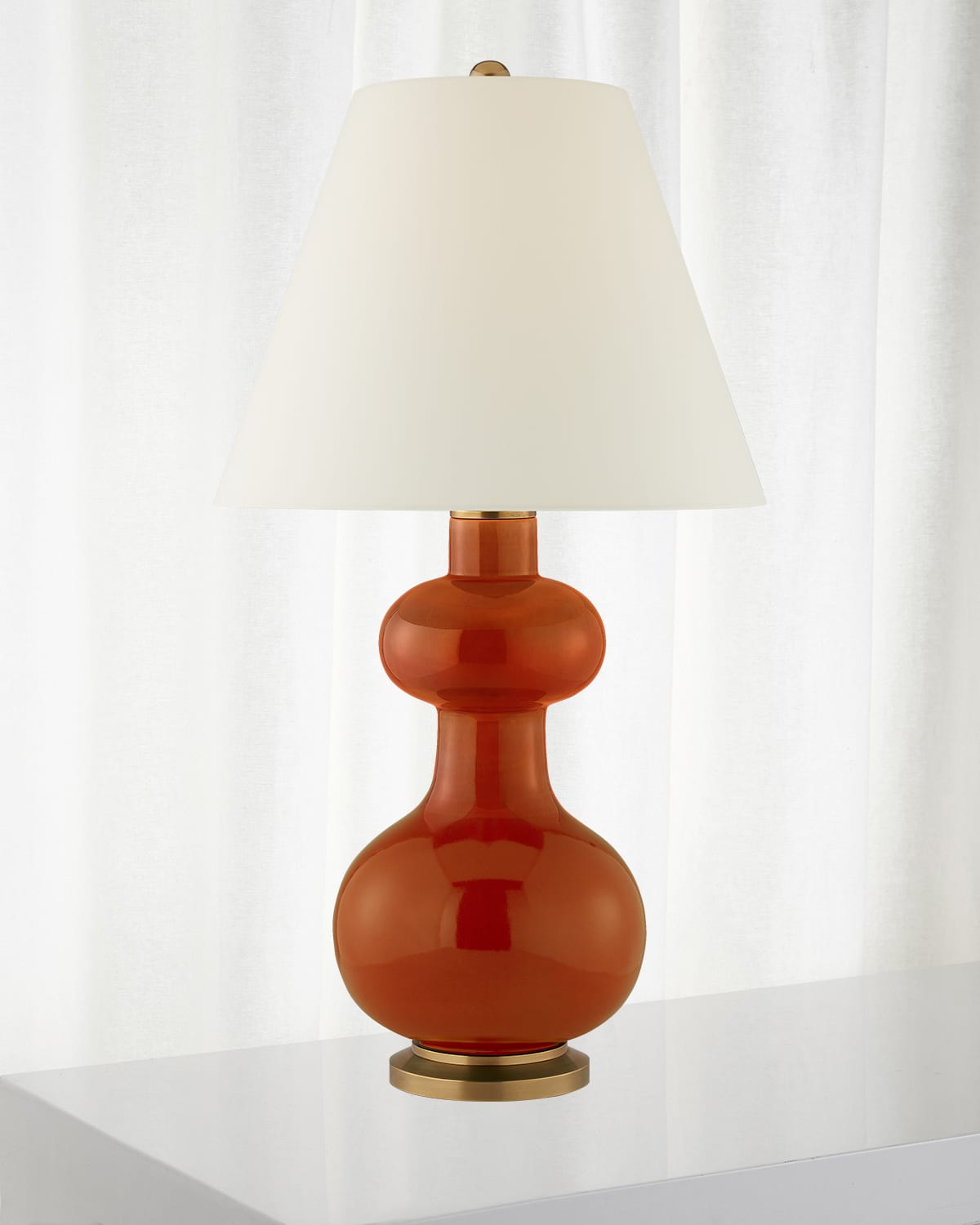 Shop Visual Comfort Signature Chambers Medium Table Lamp By Christopher Spitzmiller In Red
