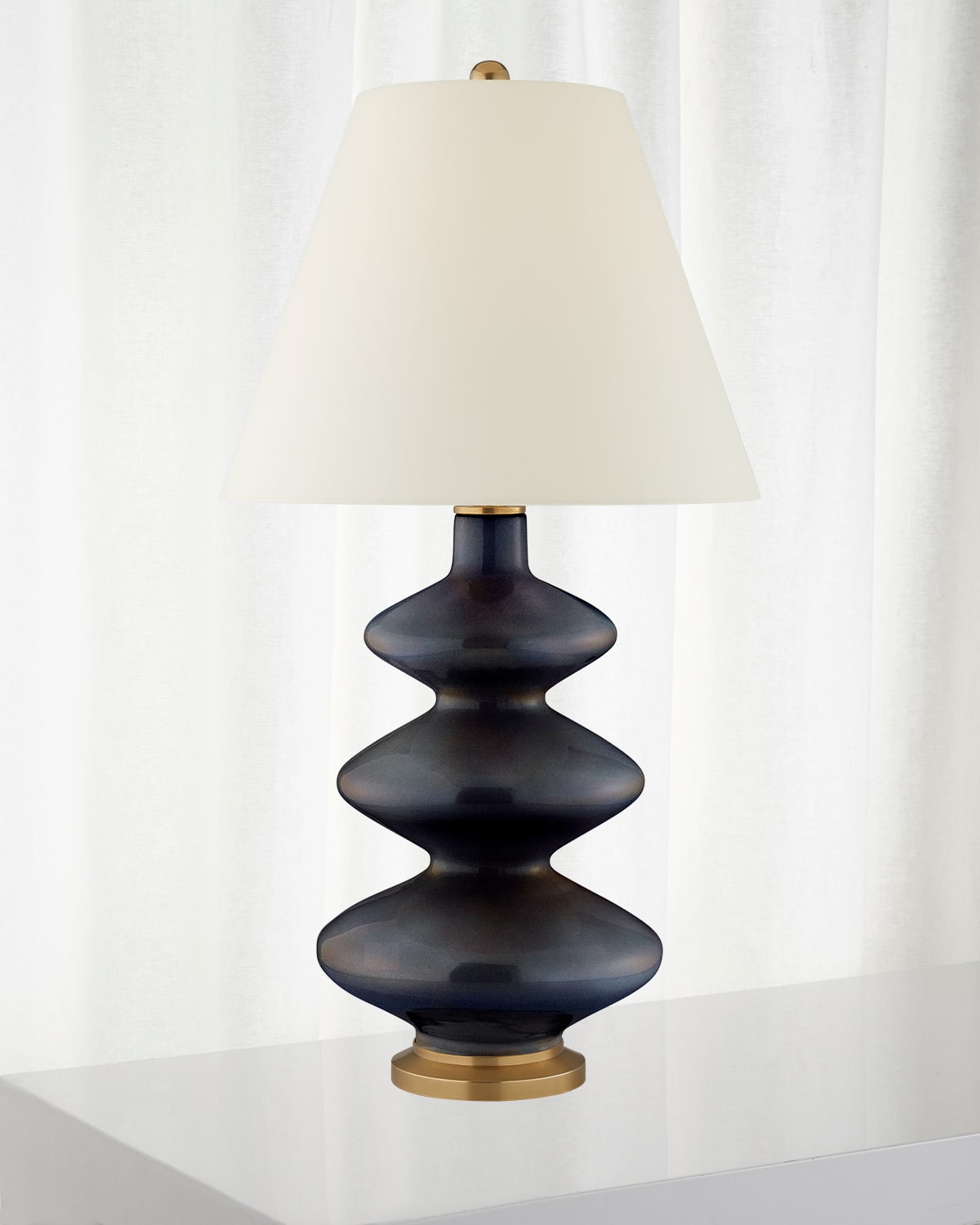Shop Visual Comfort Signature Smith Medium Table Lamp By Christopher Spitzmiller In Navy