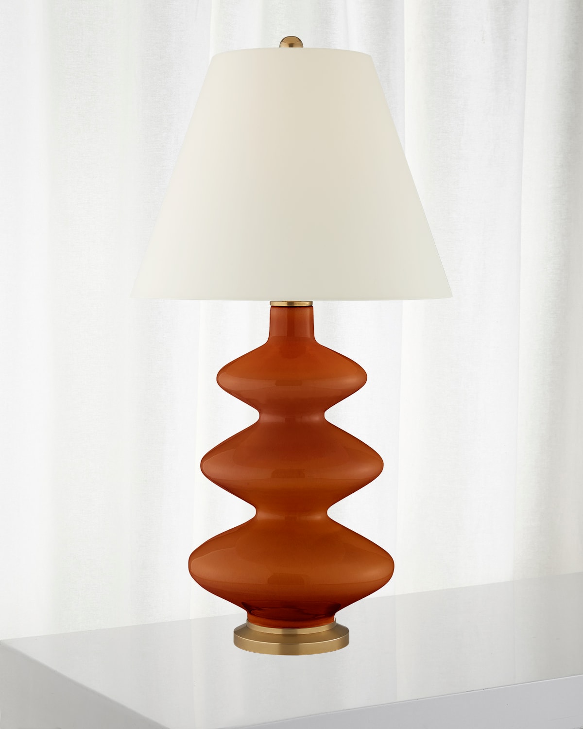 Shop Visual Comfort Signature Smith Medium Table Lamp By Christopher Spitzmiller In Red