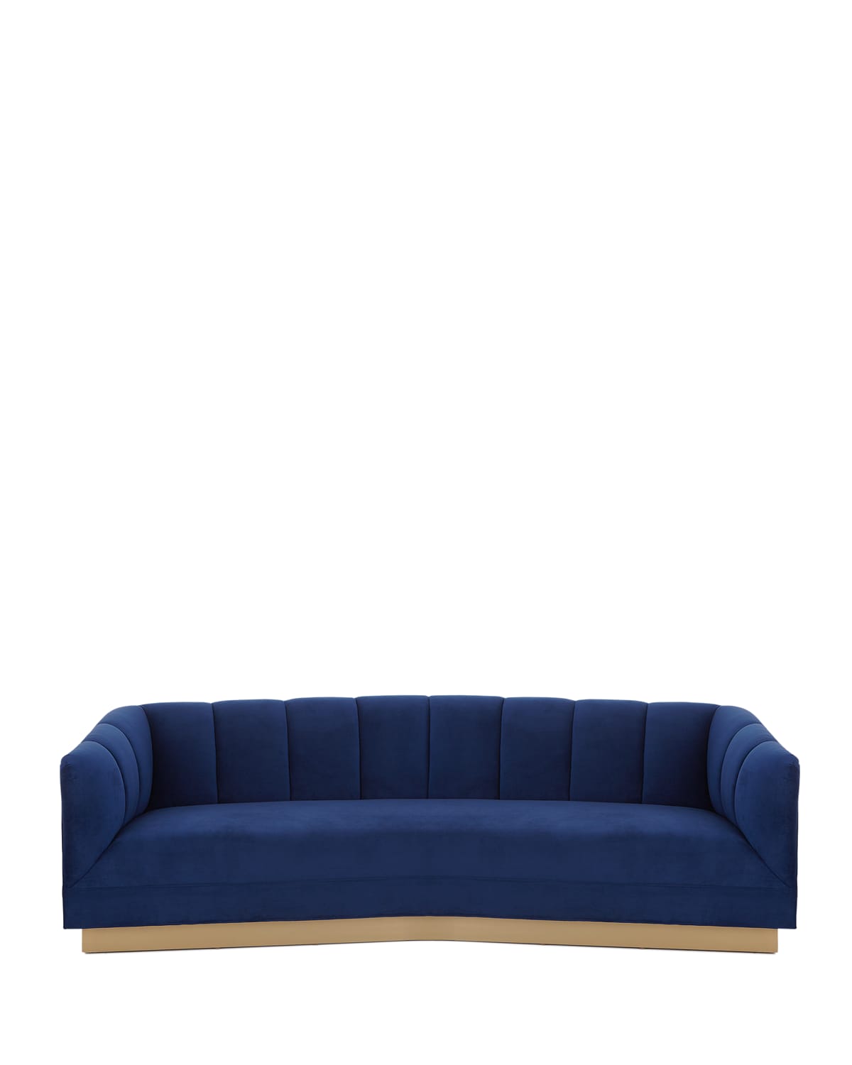 Haute House Charles Boomerang Sofa 97" In Navy