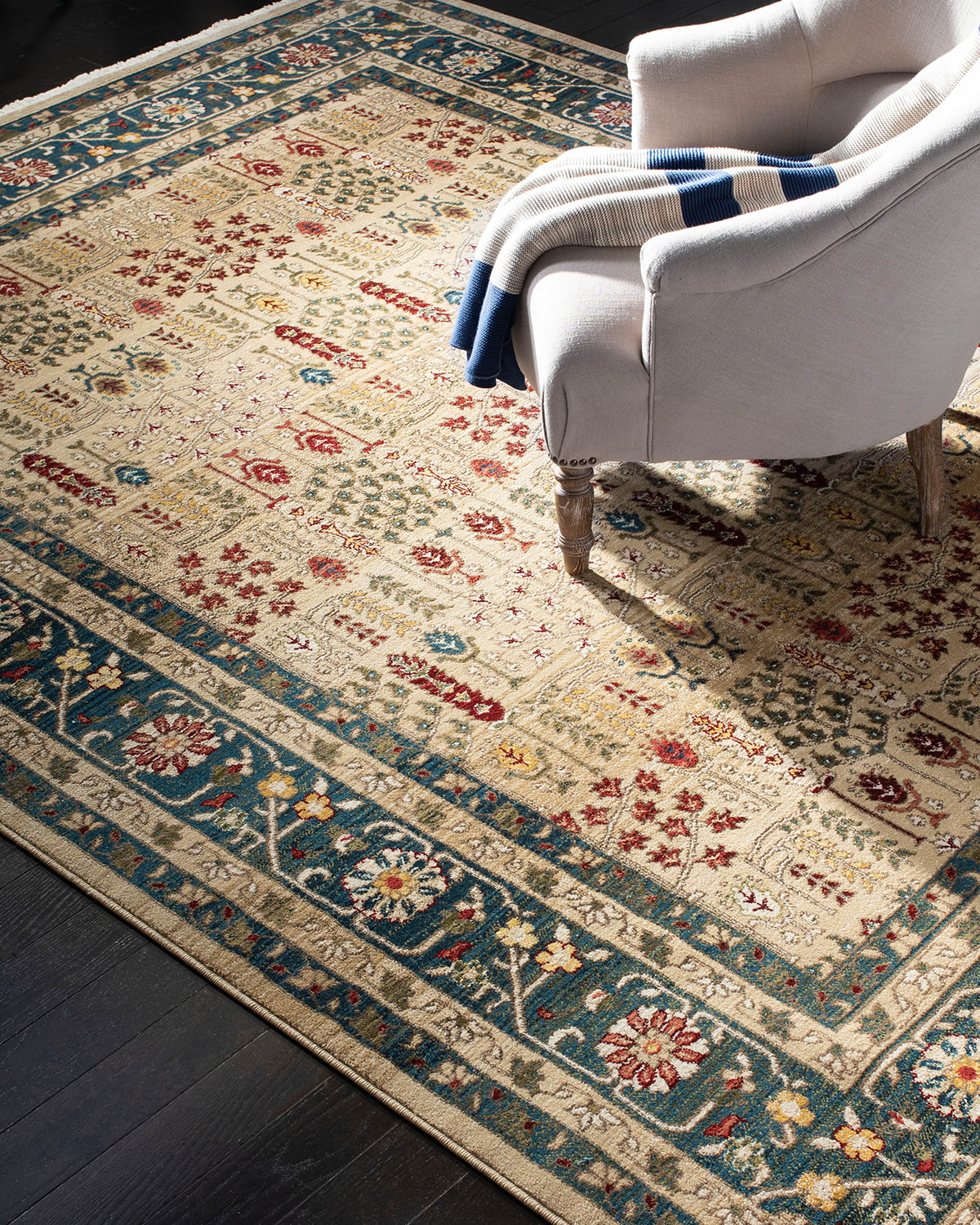 Ralph Lauren Marqaux Navy Power-loomed Rug, 8' X 10'