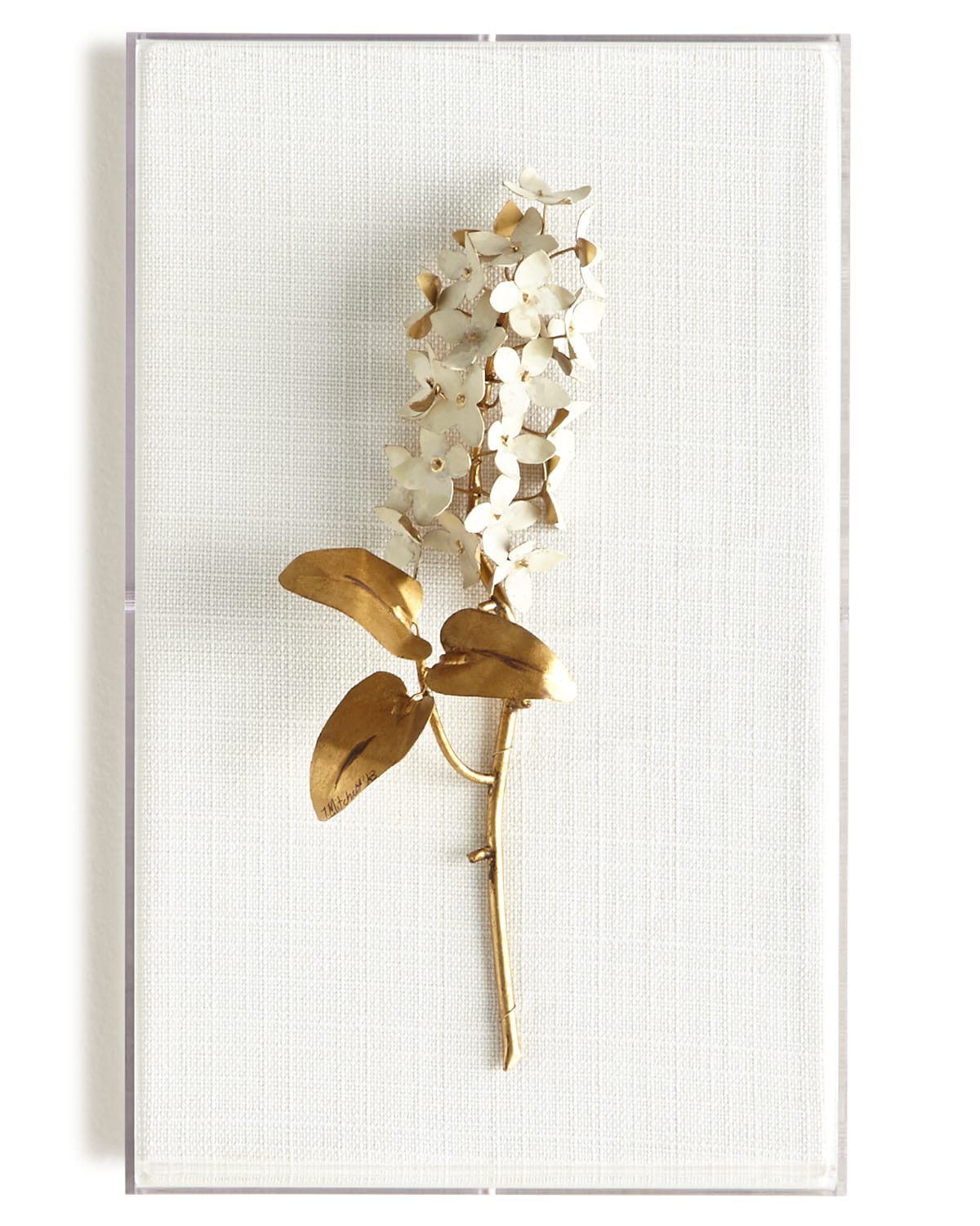 Tommy Mitchell Original Gilded Lilac On White Linen