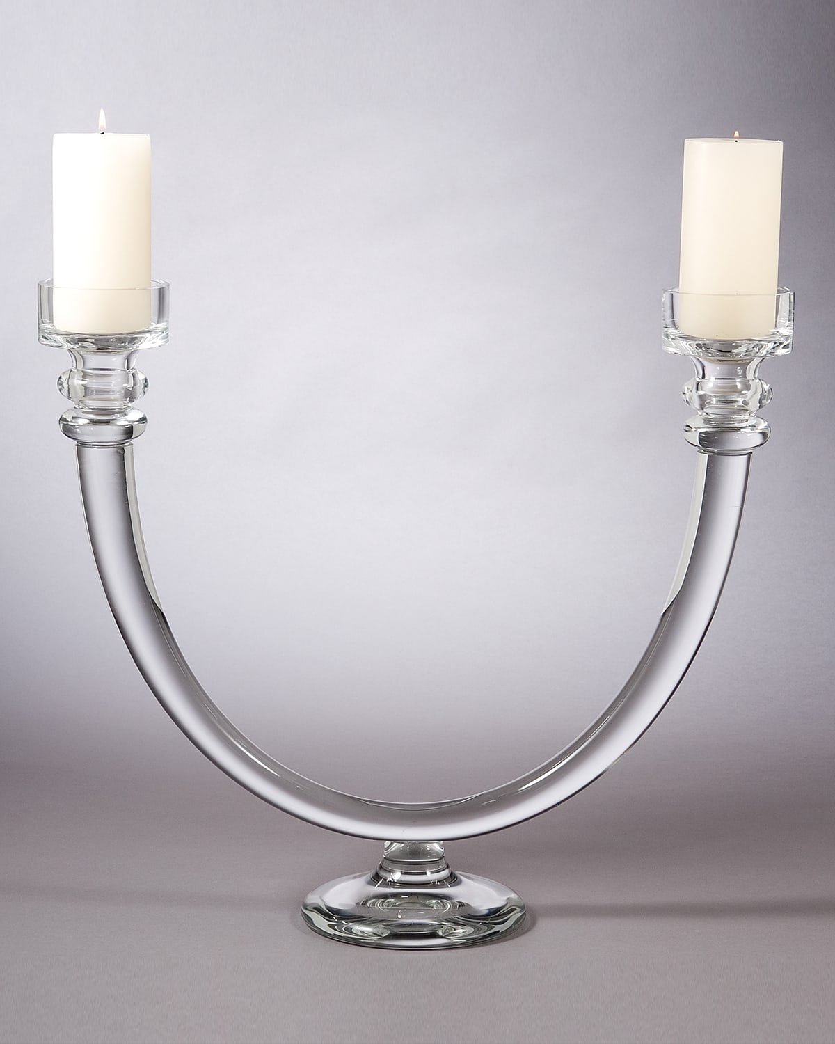 Global Views Two Lite Glass Tube Candle Holder