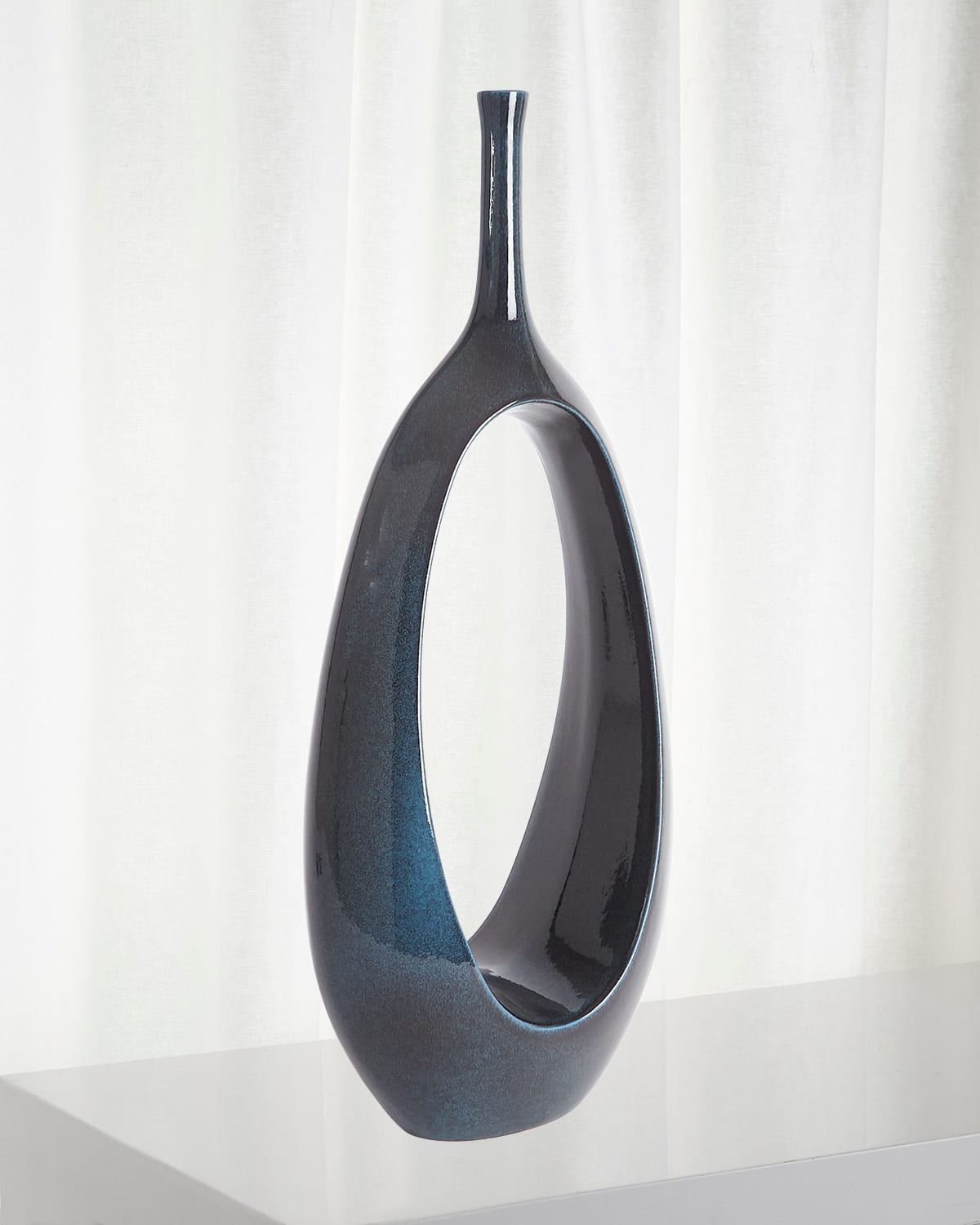 Global Views Open Oval Ring Vase, Large