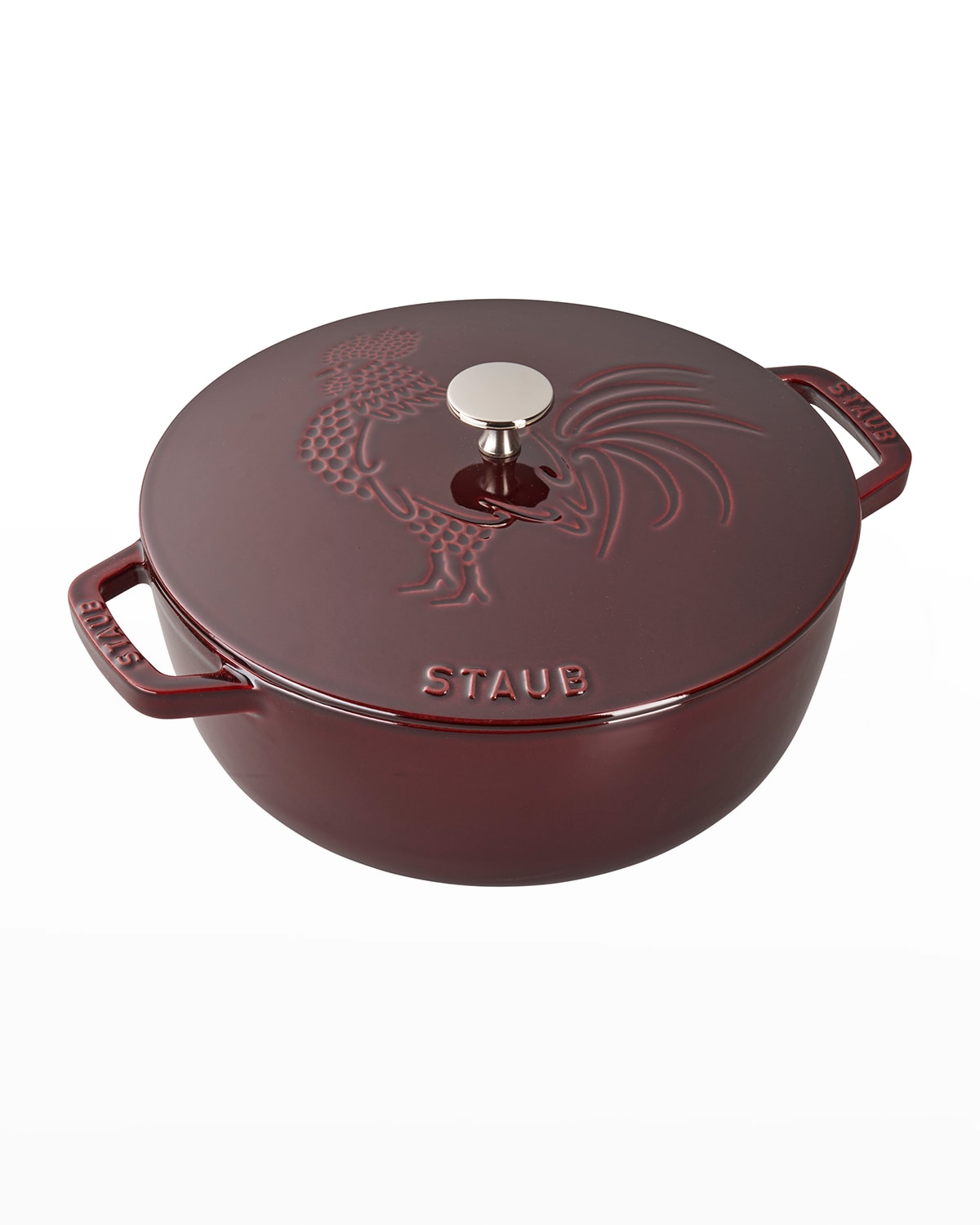 STAUB 3.75-QT. ESSENTIAL FRENCH OVEN ROOSTER WITH LID, GRENADINE