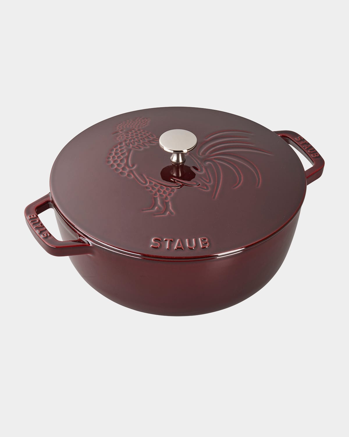 STAUB 3.75-QT. ESSENTIAL FRENCH OVEN ROOSTER WITH LID, GRENADINE