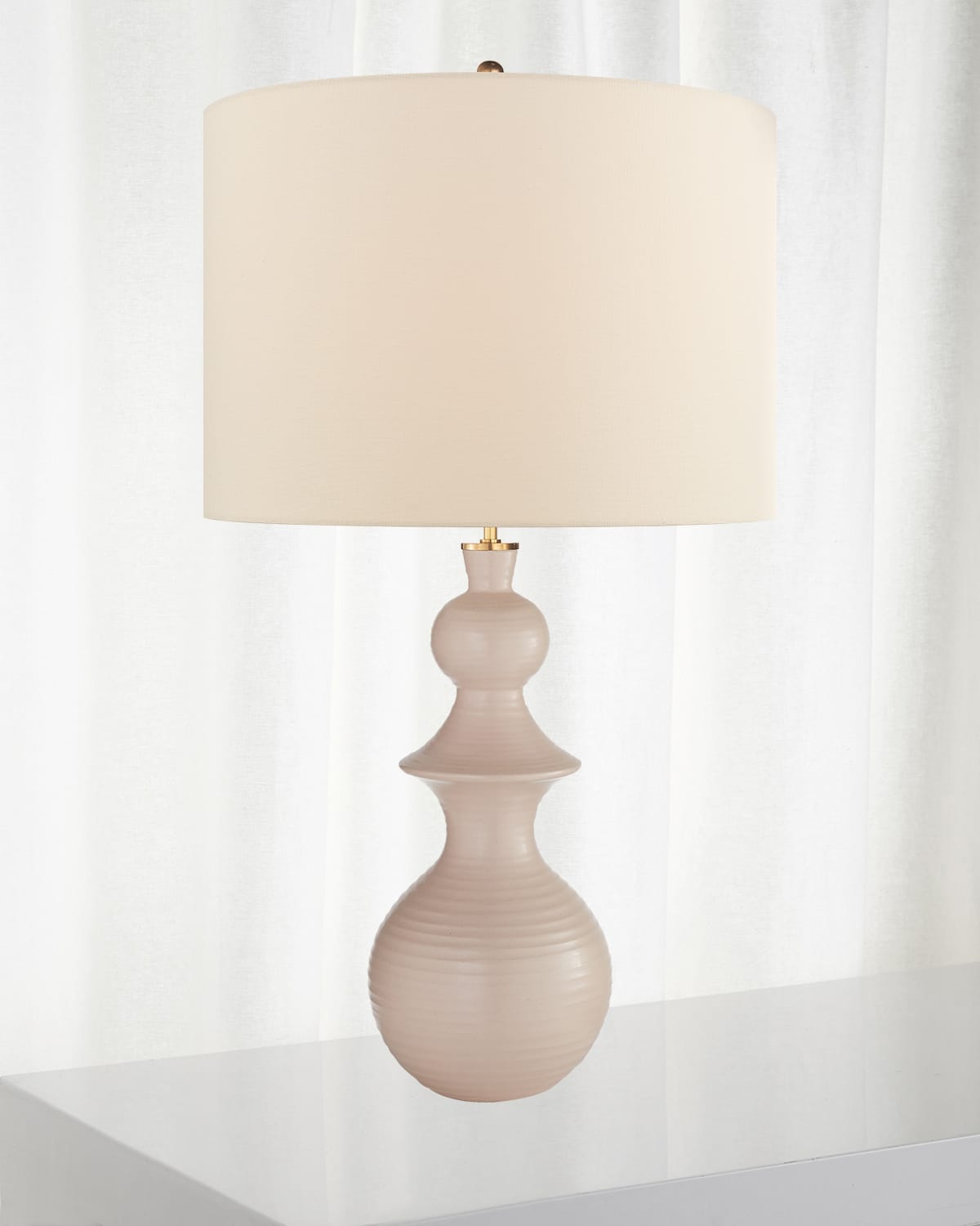 Shop Visual Comfort Signature Saxon Large Table Lamp In Pink