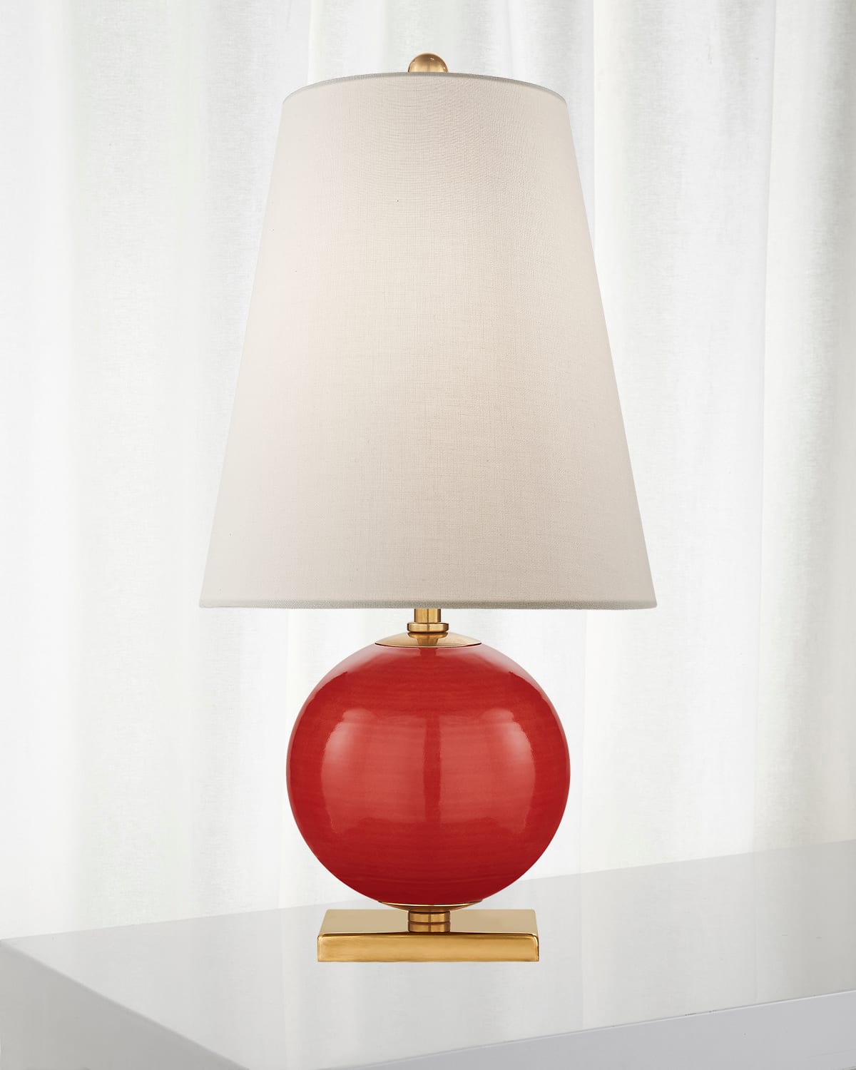 Shop Visual Comfort Signature Corbin Mini Accent Lamp In Red